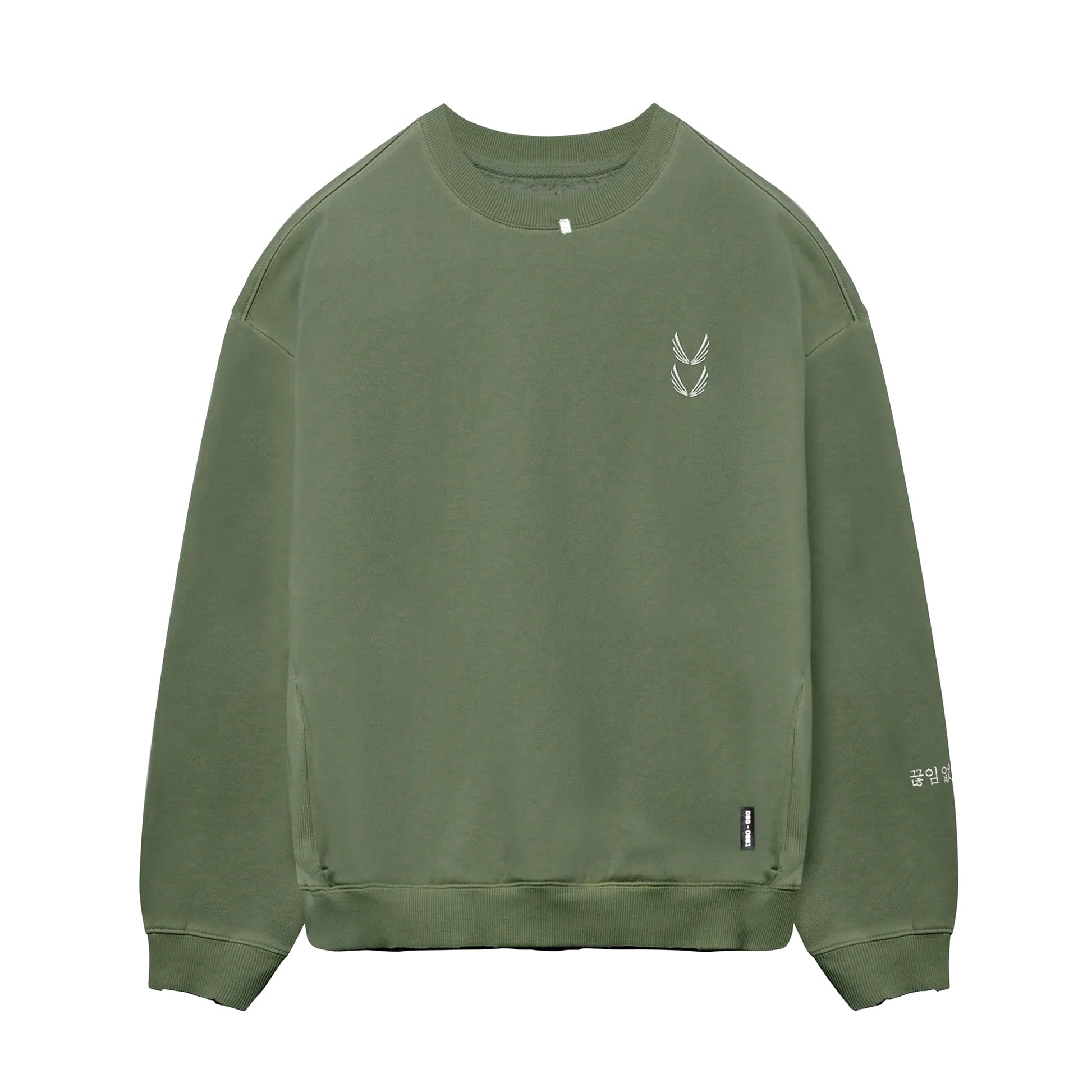 0861. Tech Essential™ Distressed Crewneck Faded Olive | ASRV US
