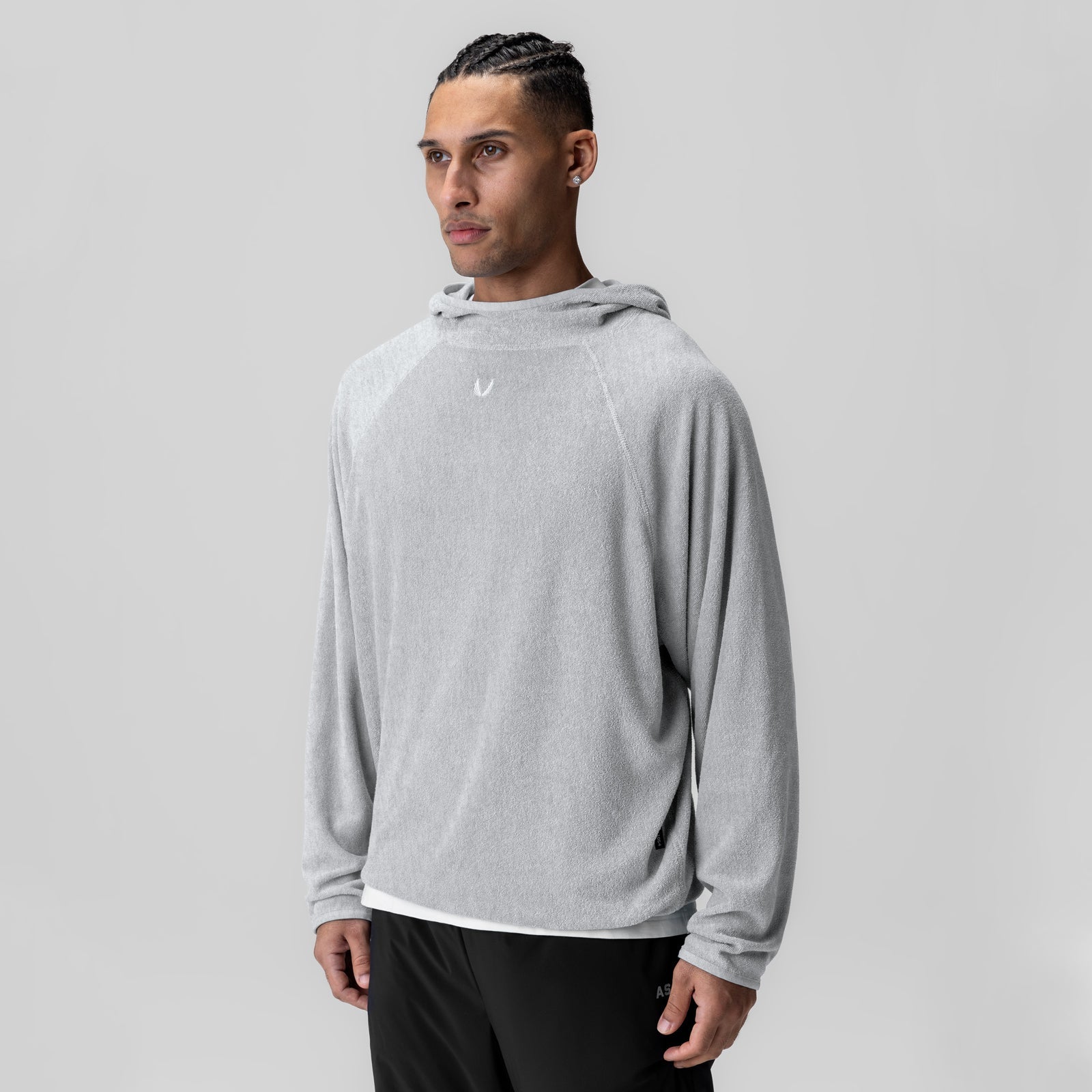 1054. Towel Terry Reversible Hoodie Heather Grey | ASRV sale