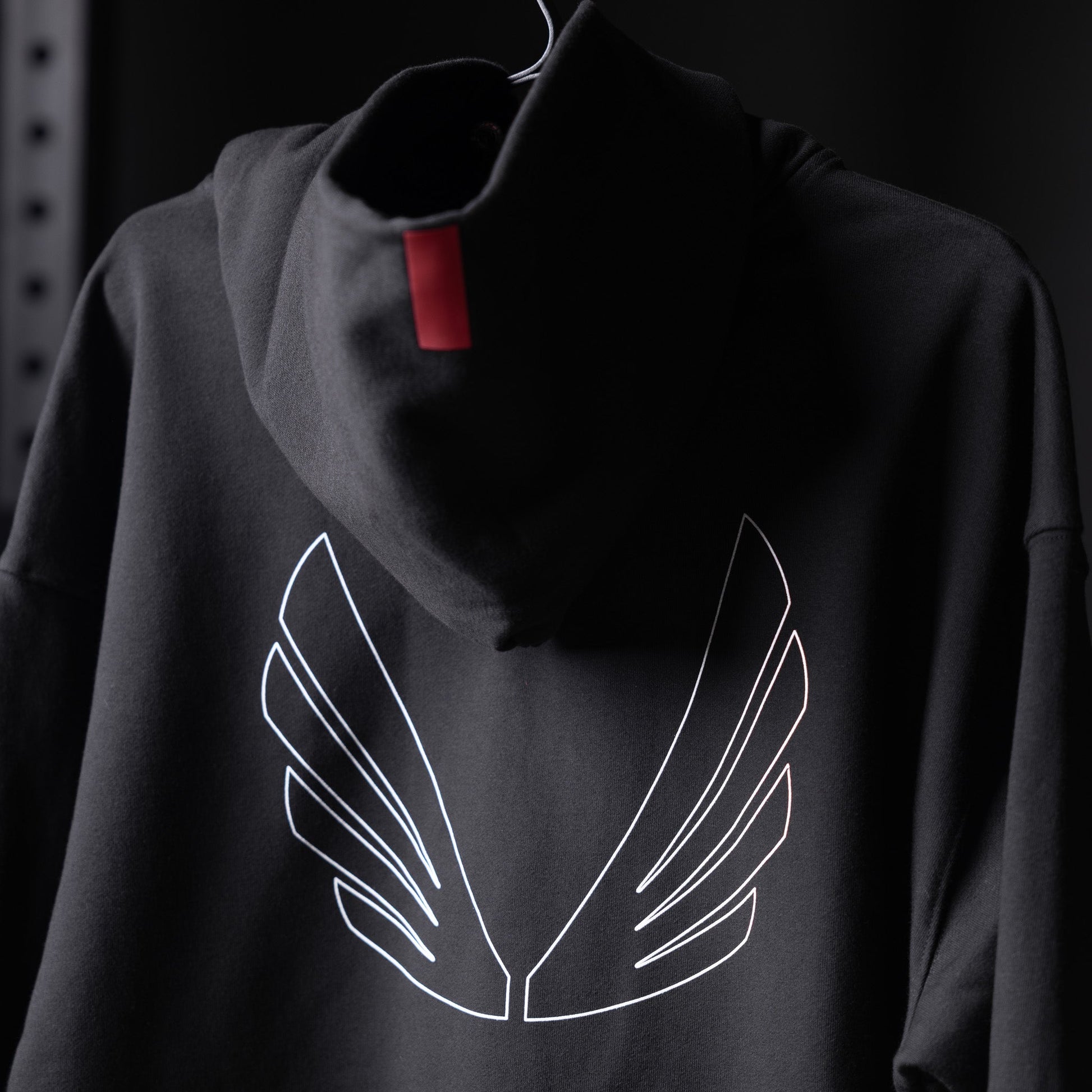 0874. Tech-Terry™ Zip Pocket Hoodie Black "Outline" | ASRV for sale
