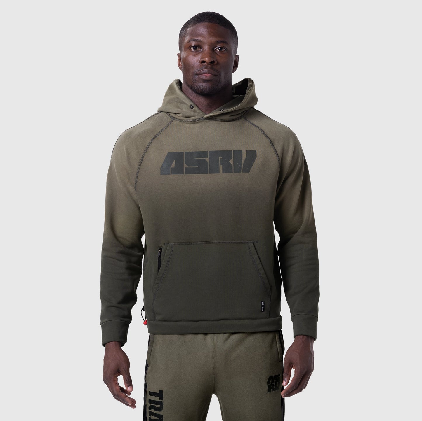 1121. Tech-Terry™ Training Hoodie Olive Sun Fade "Blade" | ASRV US
