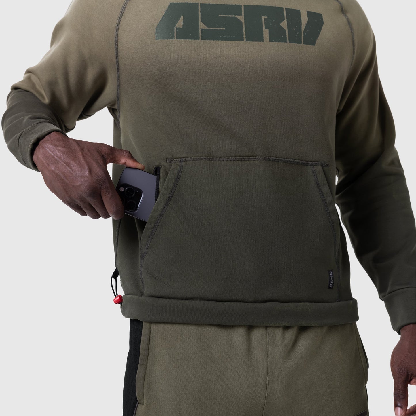 1121. Tech-Terry™ Training Hoodie Olive Sun Fade "Blade" | ASRV US
