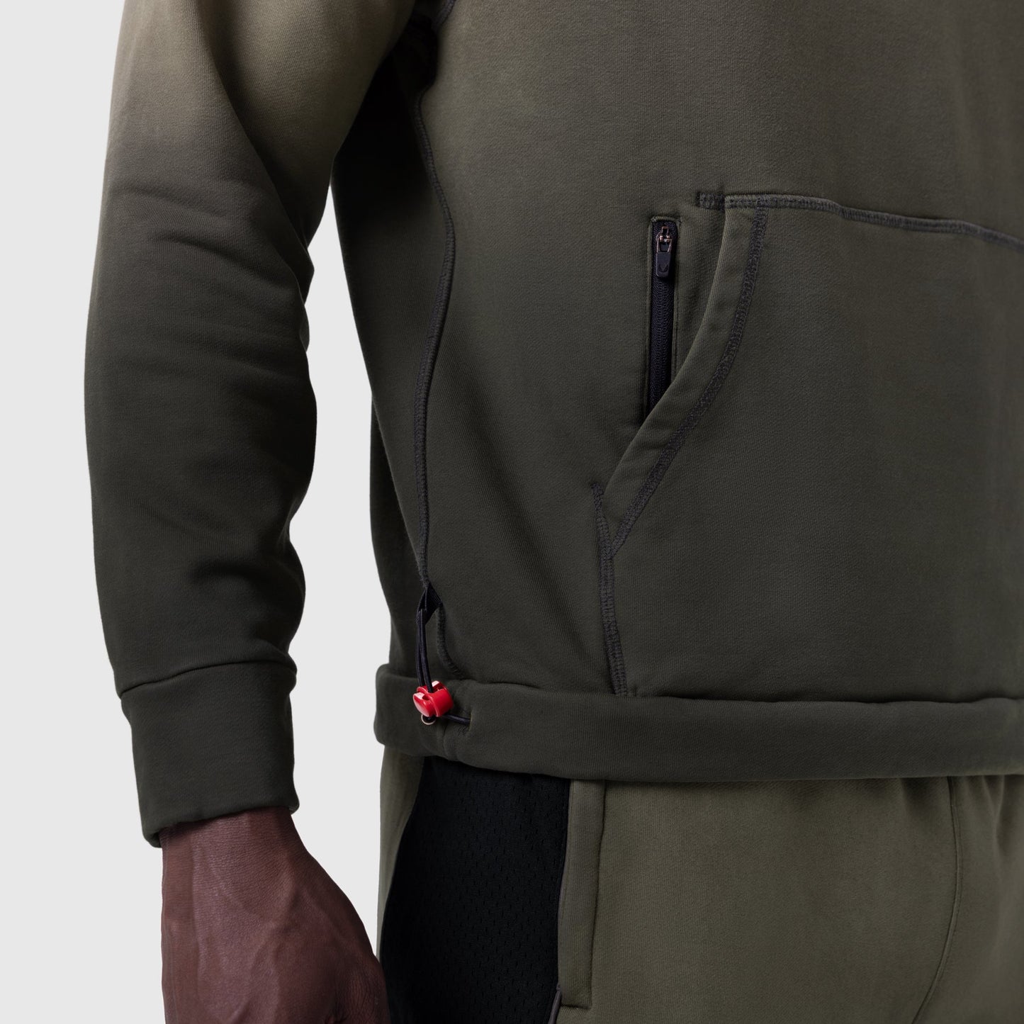 1121. Tech-Terry™ Training Hoodie Olive Sun Fade "Blade" | ASRV US