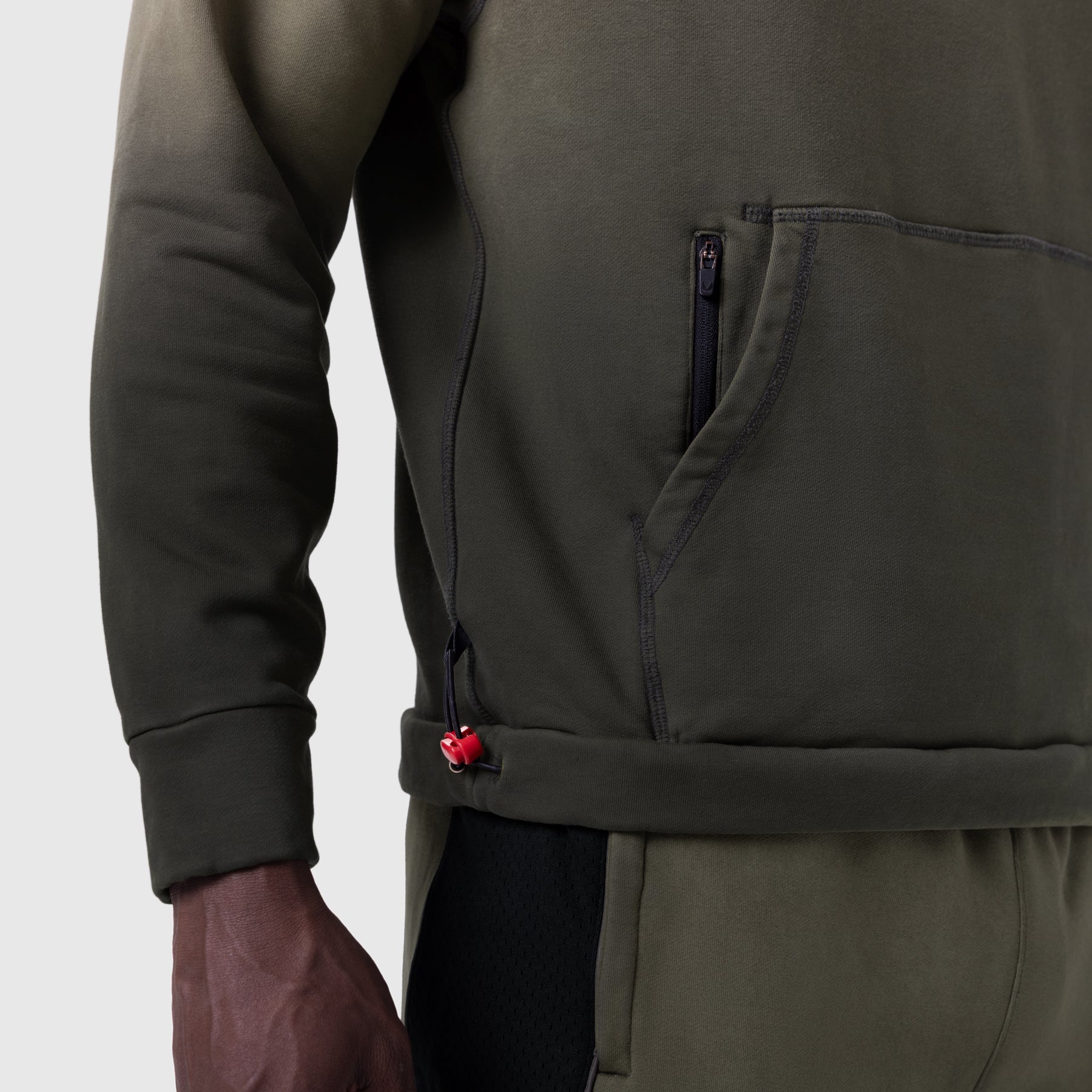 1121. Tech-Terry™ Training Hoodie Olive Sun Fade "Blade" | ASRV US