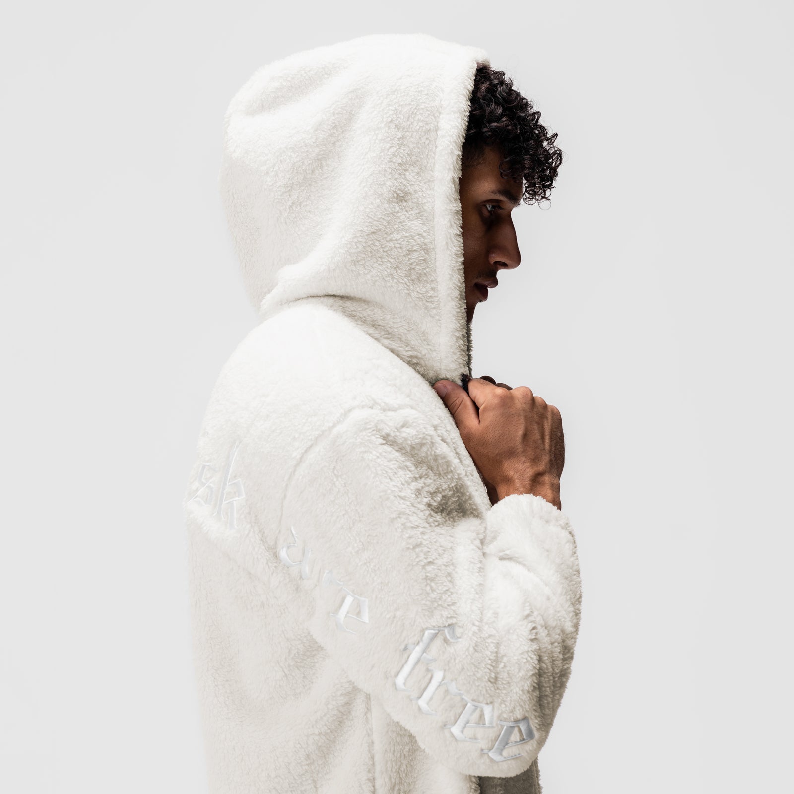 0887. Sherpa Recovery Full Zip Hoodie Ivory Cream/White | ASRV sale