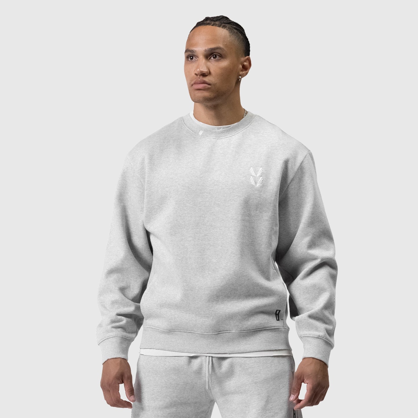 0861. Tech Essential™ Distressed Crewneck Heather Grey | ASRV on sale