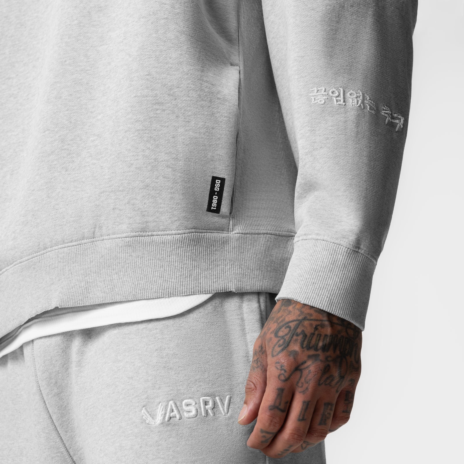 0861. Tech Essential™ Distressed Crewneck Heather Grey | ASRV on sale