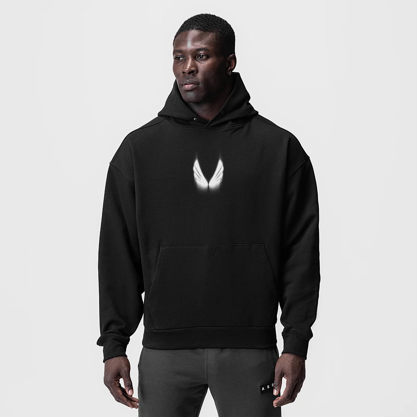 0874. Tech-Terry™ Zip Pocket Hoodie Black "Motion Blur" | ASRV sale