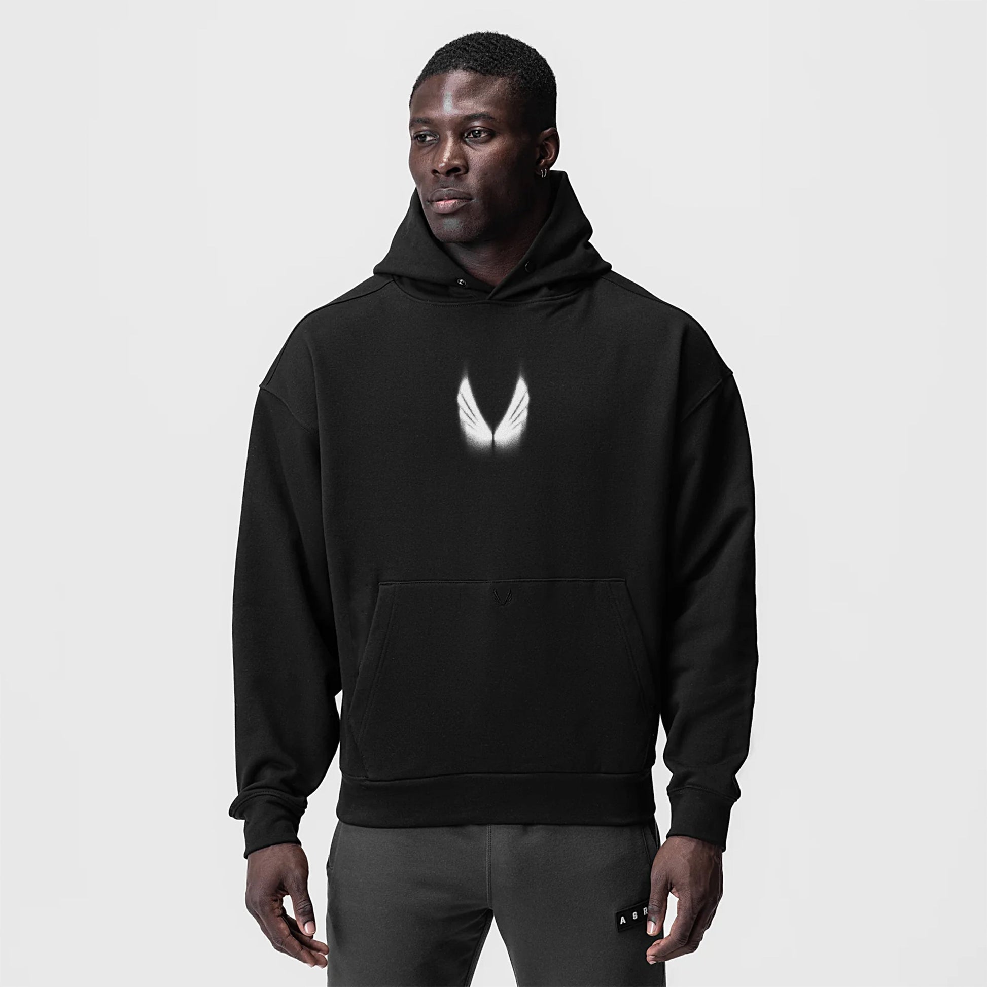 0874. Tech-Terry™ Zip Pocket Hoodie Black "Motion Blur" | ASRV sale