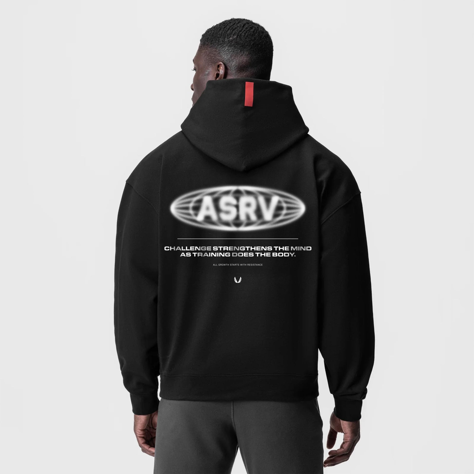 0874. Tech-Terry™ Zip Pocket Hoodie Black "Global Reach" | ASRV for sale