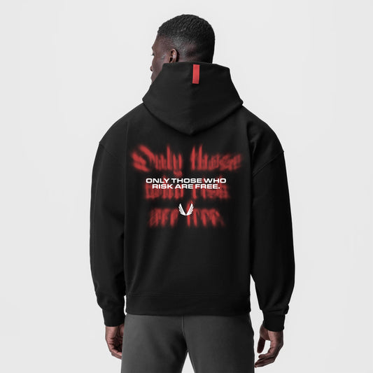 0874. Tech-Terry™ Zip Pocket Hoodie Black "Risk Protocol" | ASRV discount