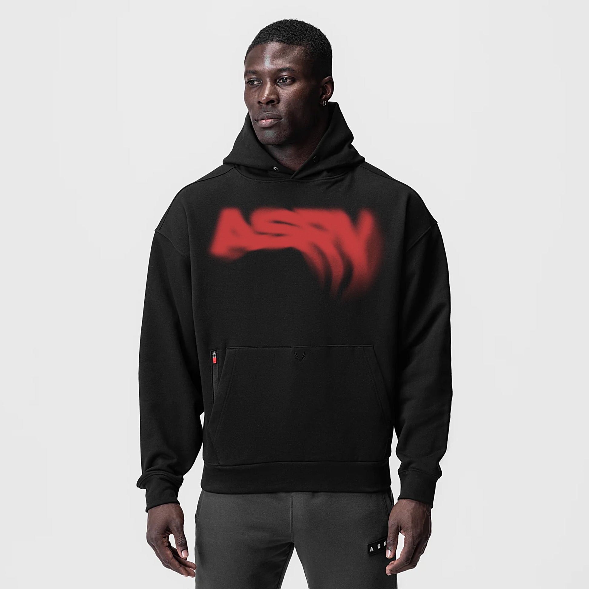 0874. Tech-Terry™ Zip Pocket Hoodie Black "Risk Protocol" | ASRV discount