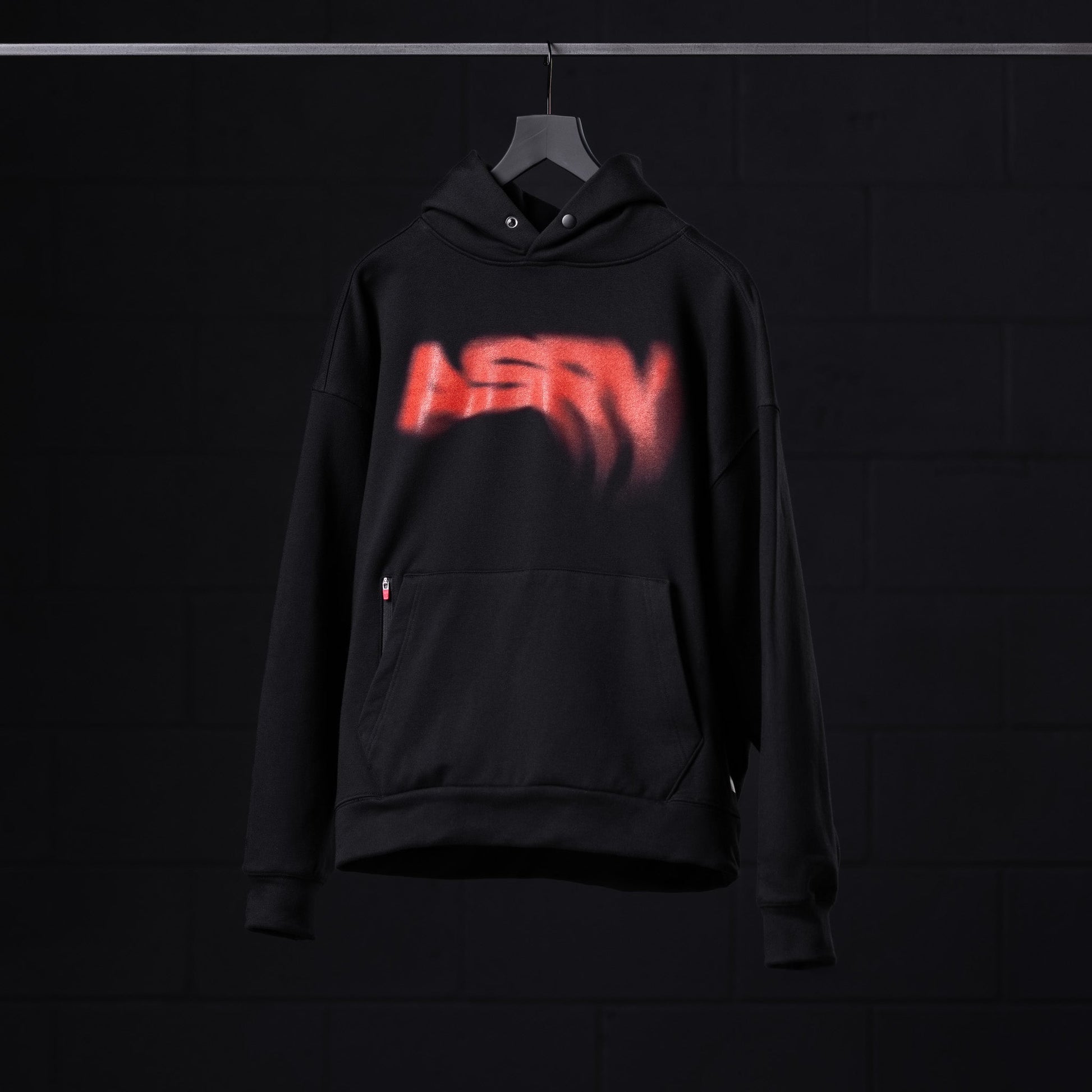 0874. Tech-Terry™ Zip Pocket Hoodie Black "Risk Protocol" | ASRV discount