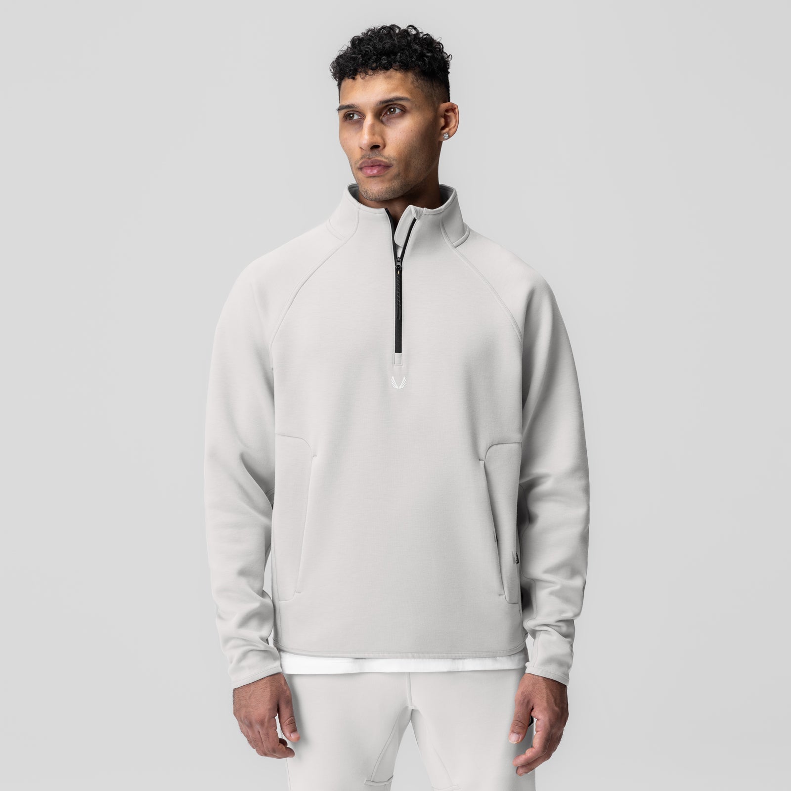 1021. Dri-Core™ Quarter Zip Light Grey | ASRV Discount