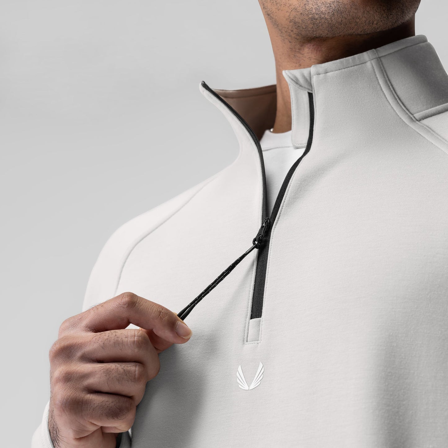 1021. Dri-Core™ Quarter Zip Light Grey | ASRV Discount