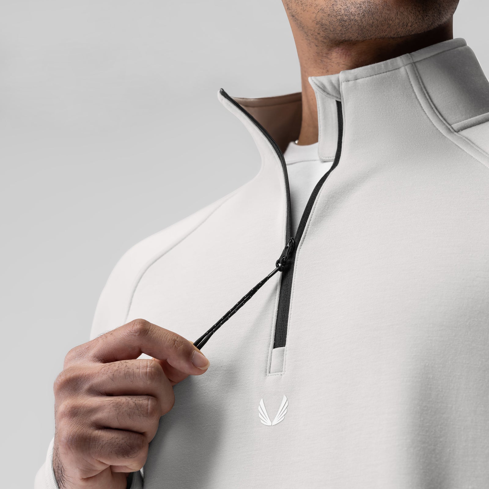 1021. Dri-Core™ Quarter Zip Light Grey | ASRV Discount