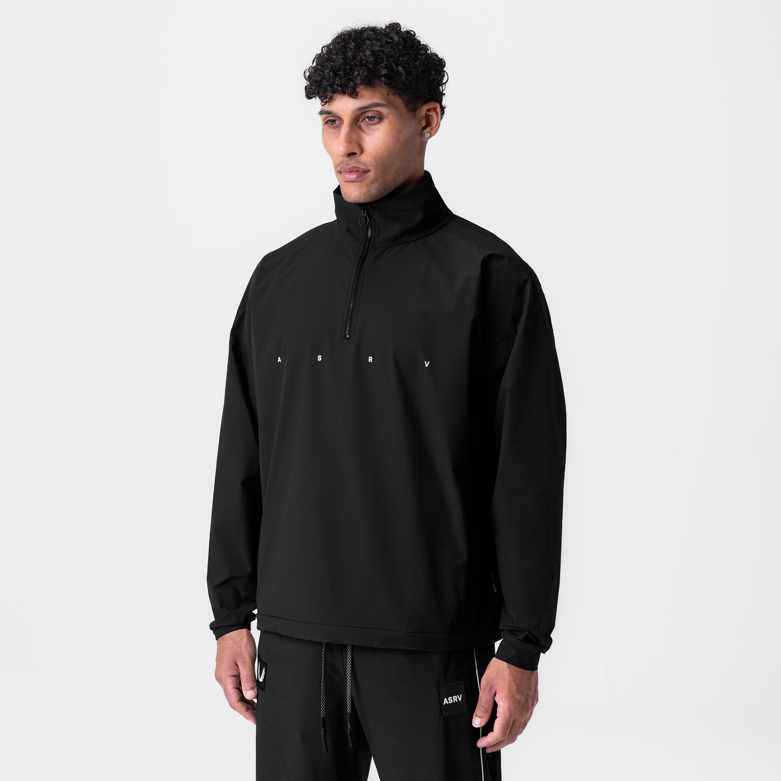 0970. Ripstop Quarter Zip Jacket Black | ASRV discount