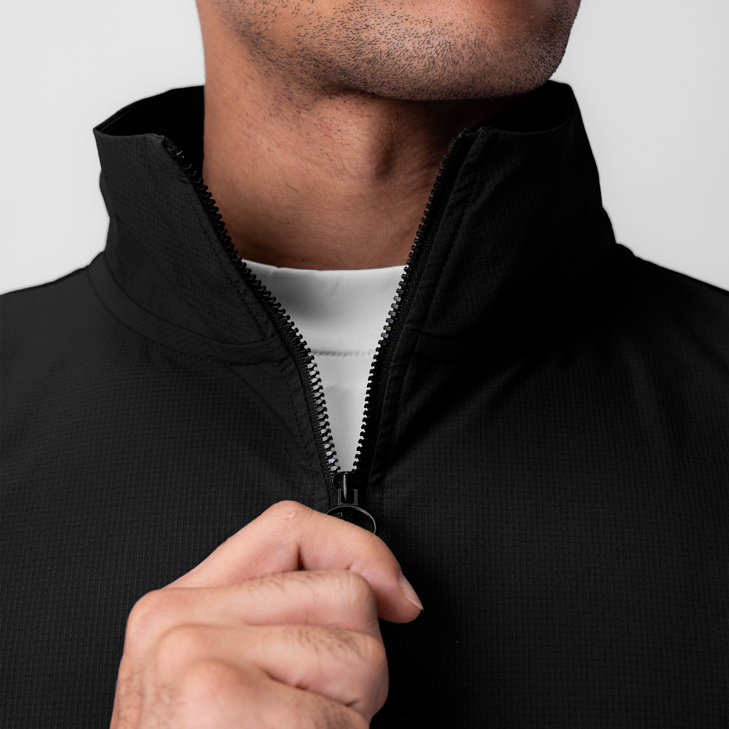 0970. Ripstop Quarter Zip Jacket Black | ASRV discount