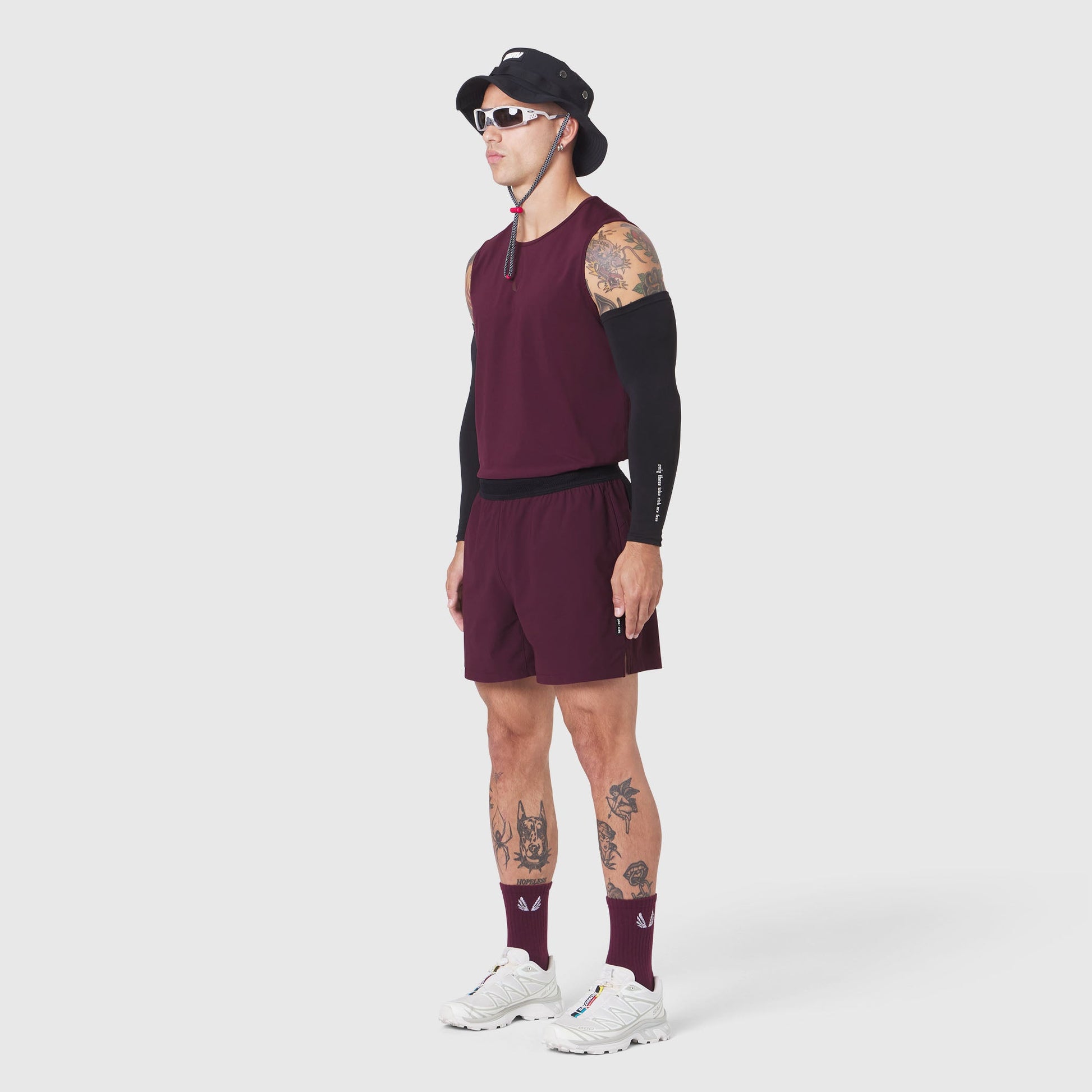 1195. TETRA-LITE® 5" Linerless Training Short Merlot | ASRV on sale
