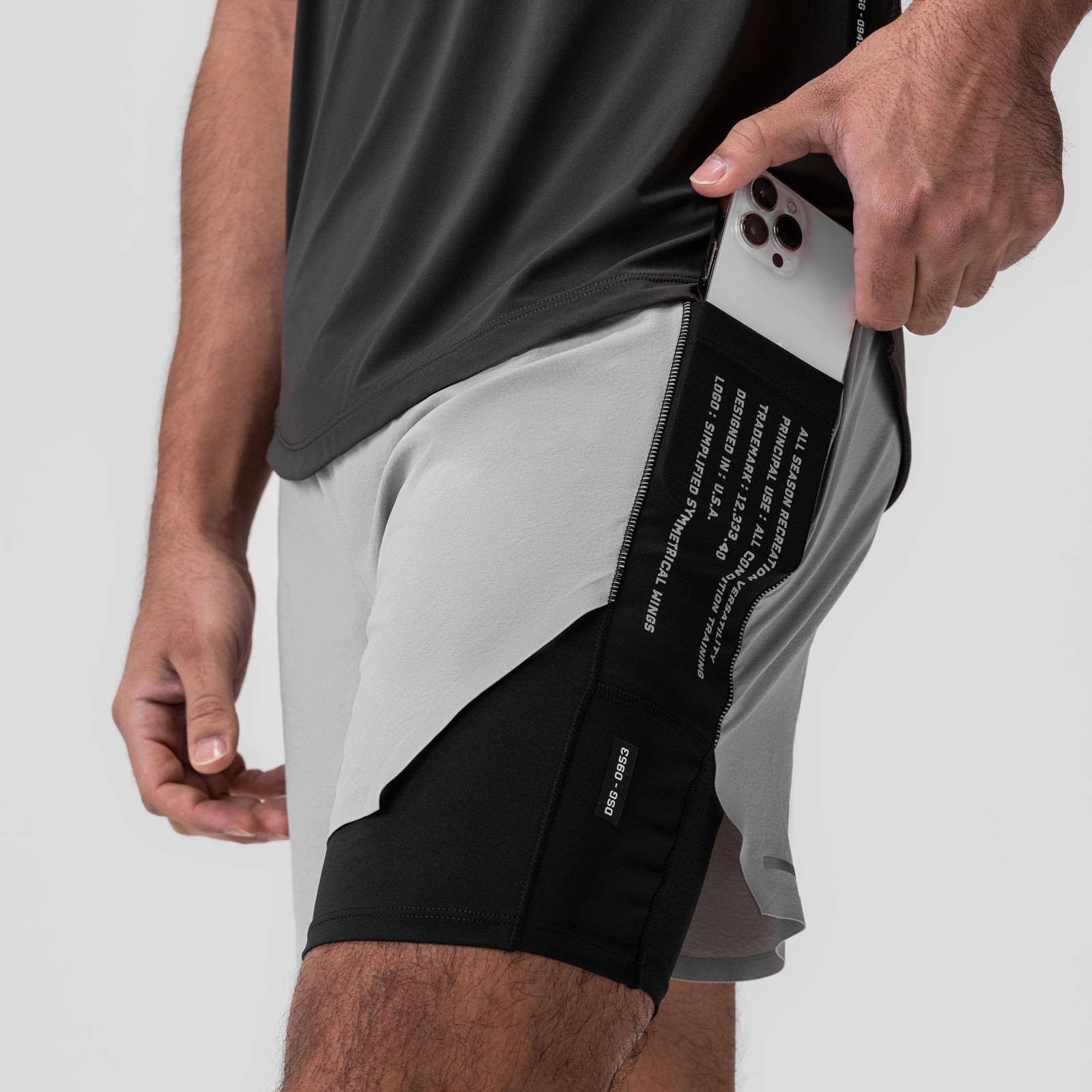 0953. Aerotex™ Hybrid Liner Short Slate Grey/Black | ASRV sale