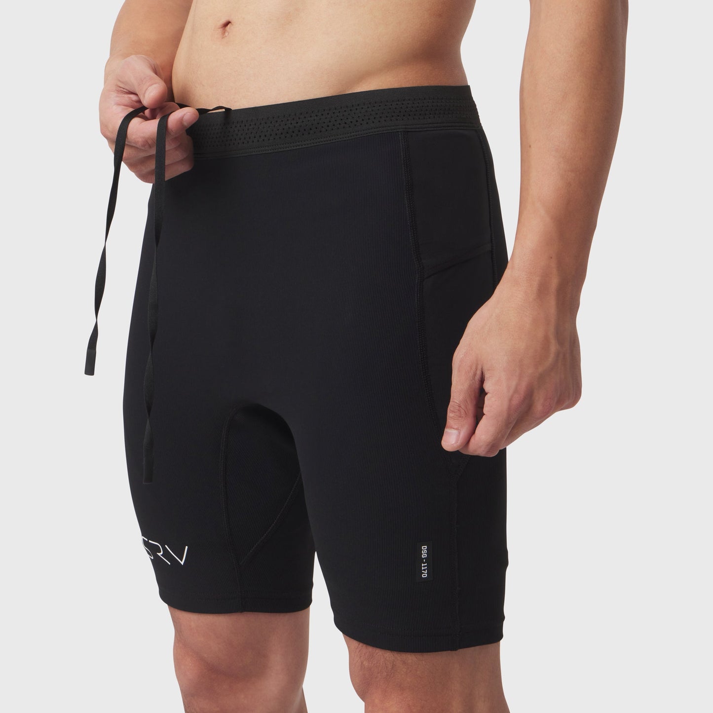 1170. Lycra® Ribbed Run Half-Tight Black | ASRV discount