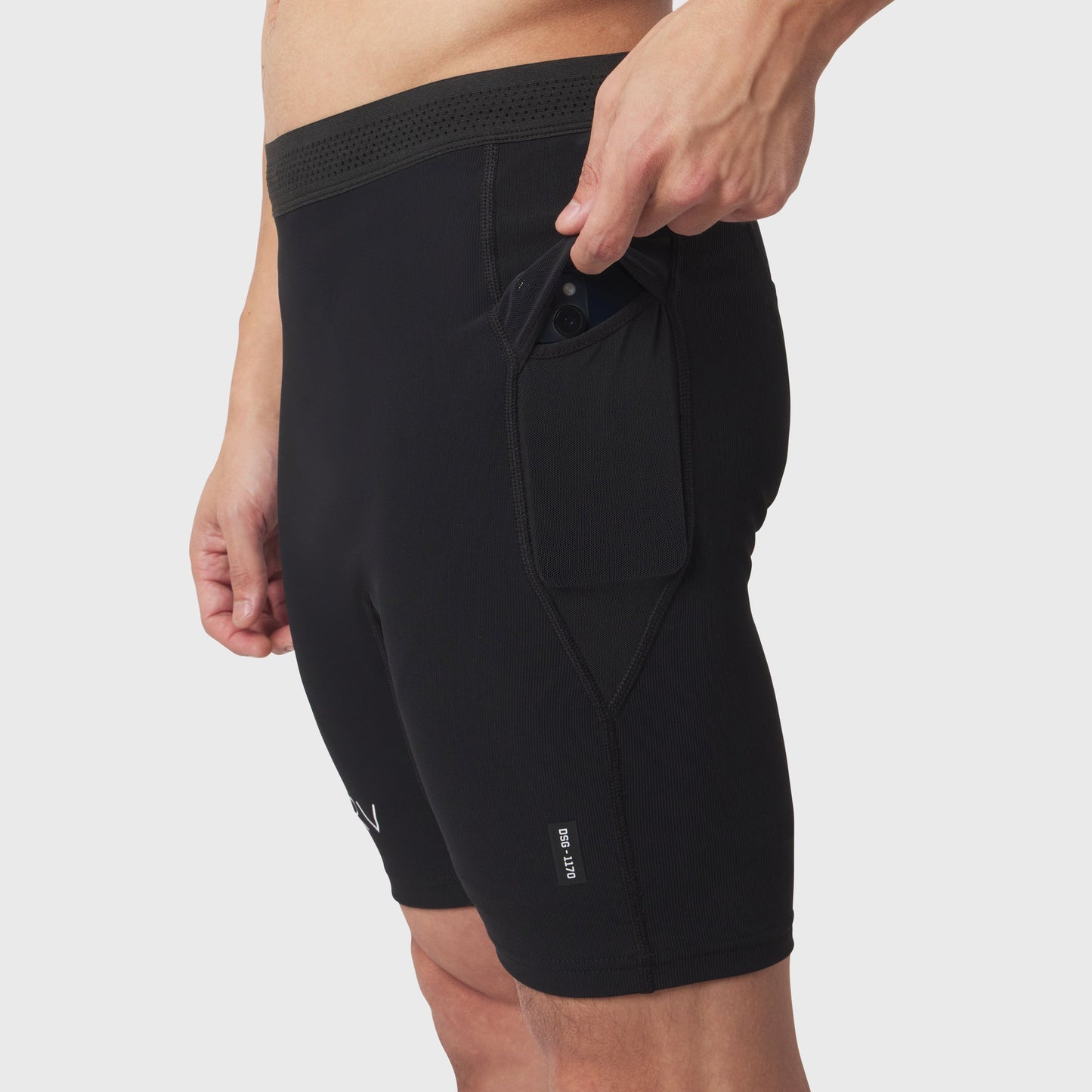 1170. Lycra® Ribbed Run Half-Tight Black | ASRV discount