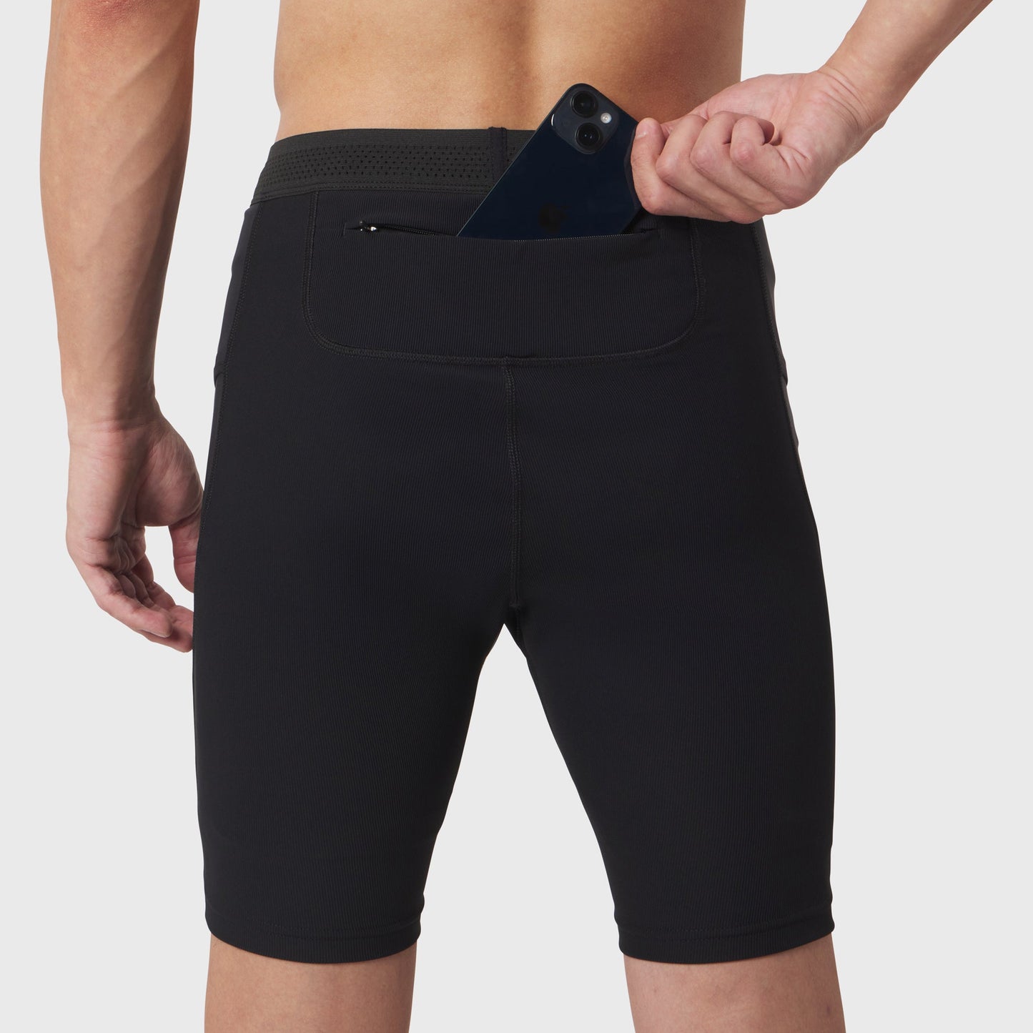 1170. Lycra® Ribbed Run Half-Tight Black | ASRV discount