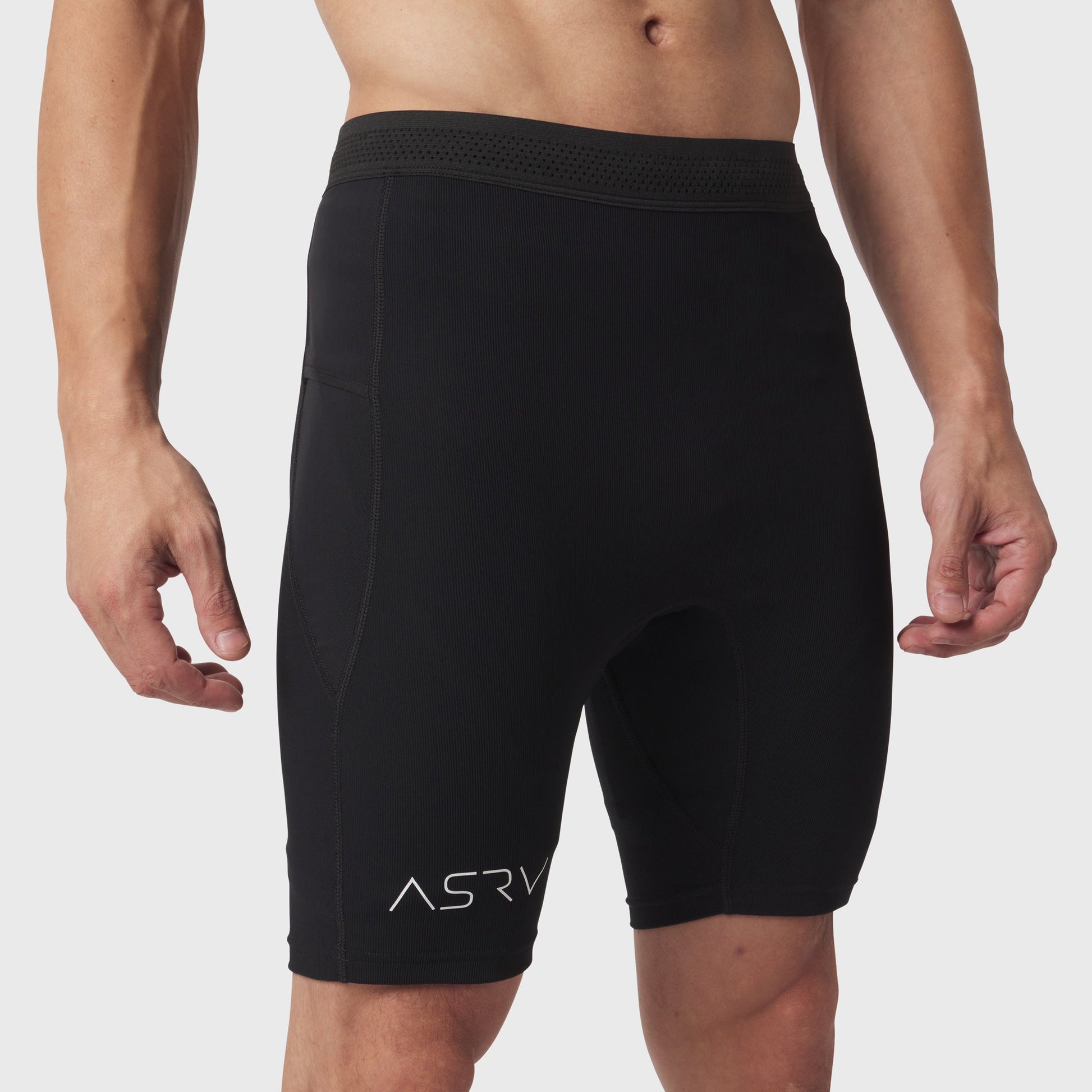 1170. Lycra® Ribbed Run Half-Tight Black | ASRV discount