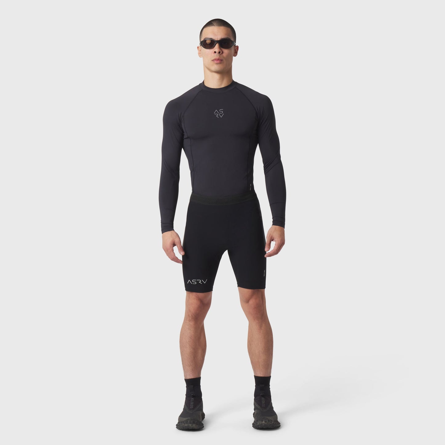 1170. Lycra® Ribbed Run Half-Tight Black | ASRV discount