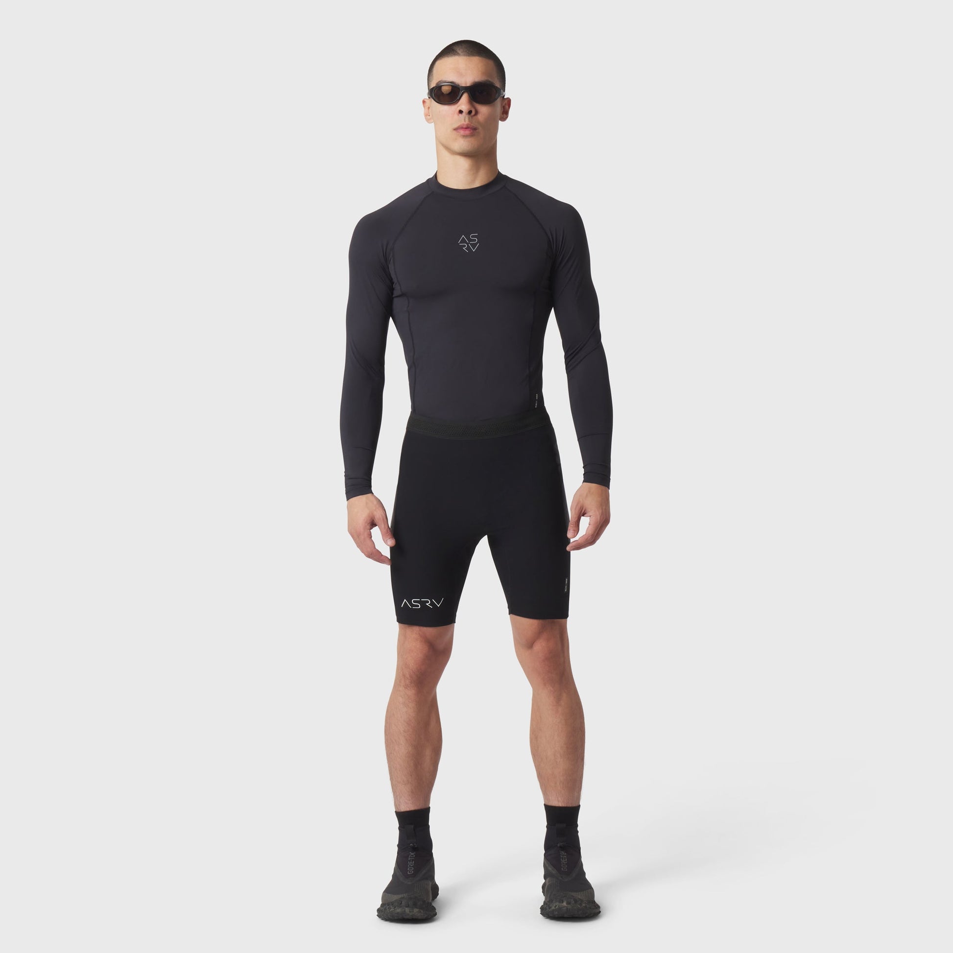 1170. Lycra® Ribbed Run Half-Tight Black | ASRV discount