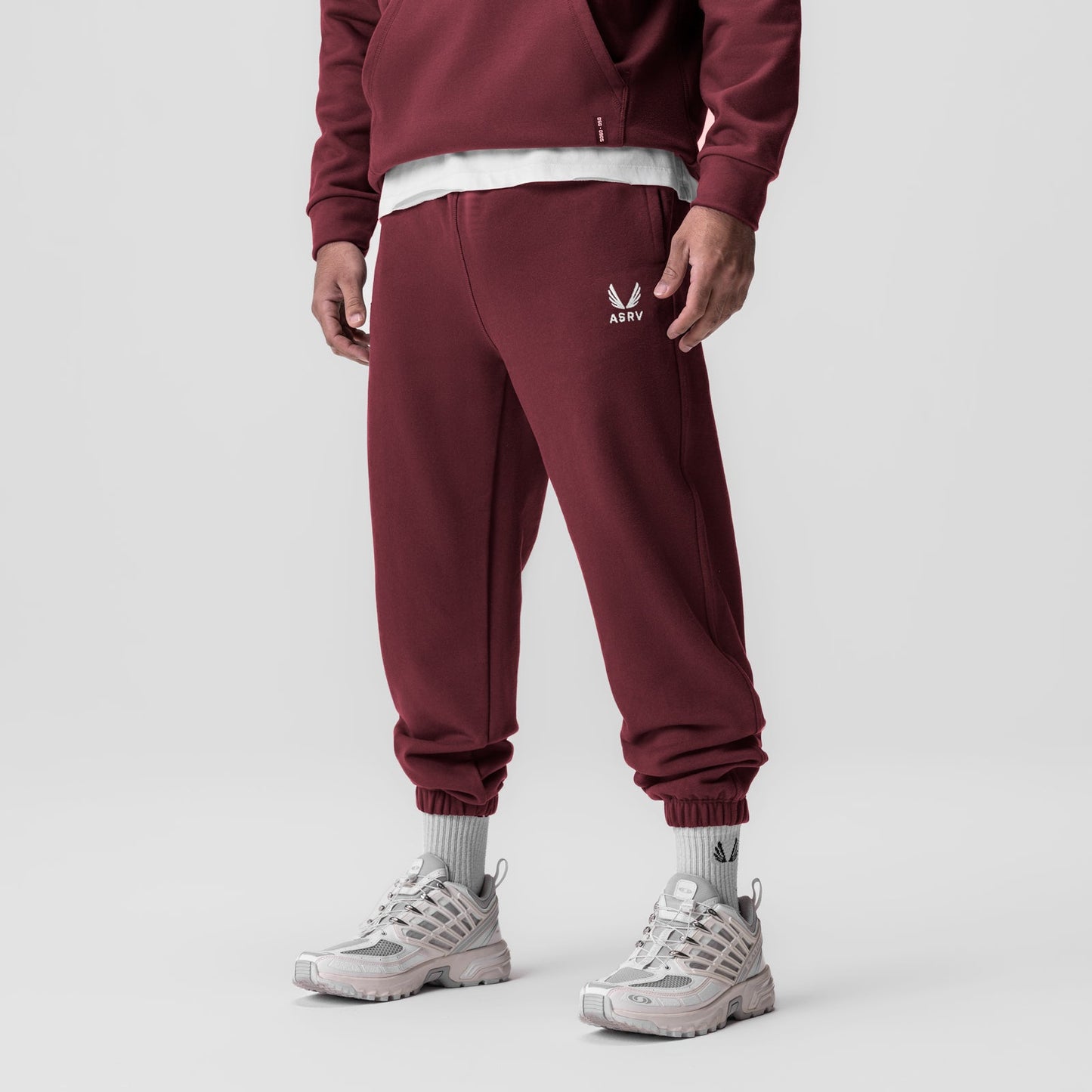 0655. Tech-Terry™ Oversized Sweats Crimson "Emblem" | ASRV US