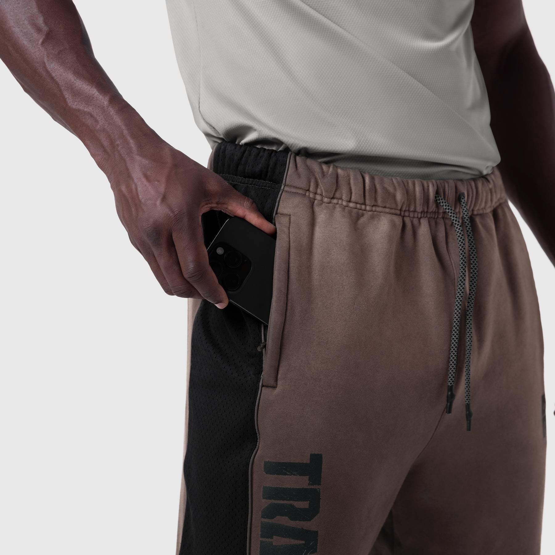 1120. Tech-Terry™ Mesh Panel Sweats Dark Earth "Blade TD" | ASRV Online