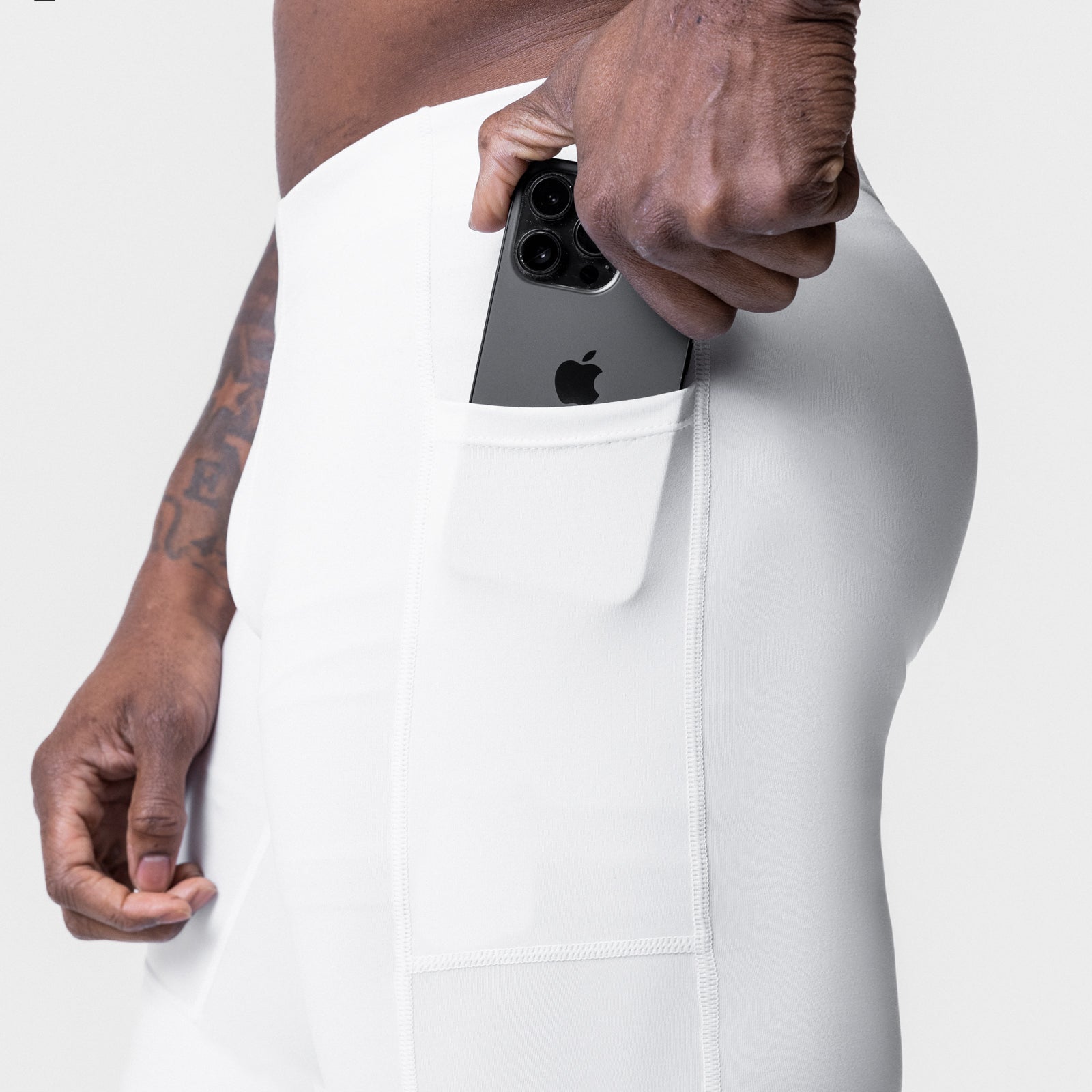 0747. WarpFlexx® Side Pocket 3/4-Length Legging White | ASRV discount