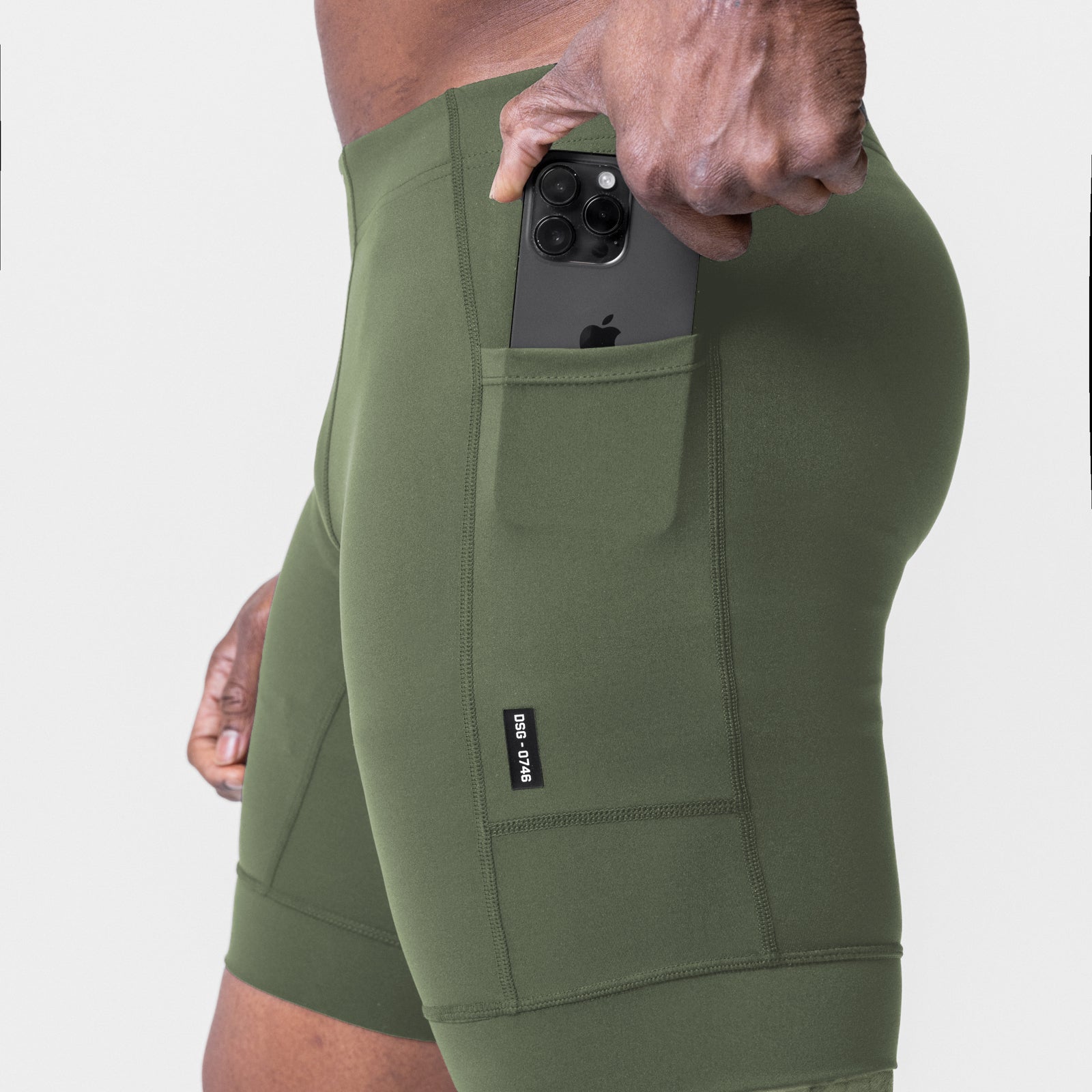 0746. WarpFlexx® Side Pocket 1/2-Length Legging Olive | ASRV Discount