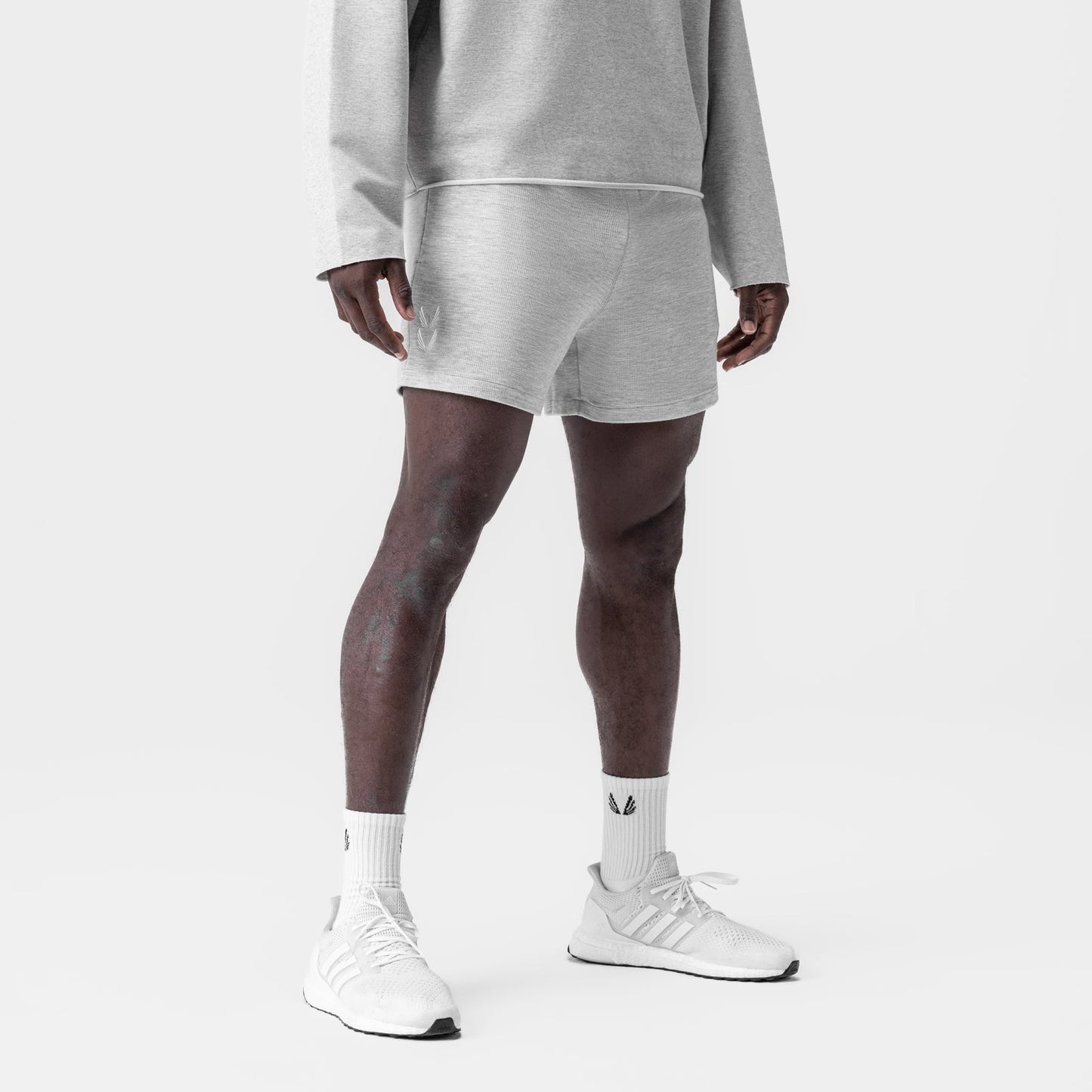 0954. Waffle Knit Sweat Short Heather Grey | ASRV discount