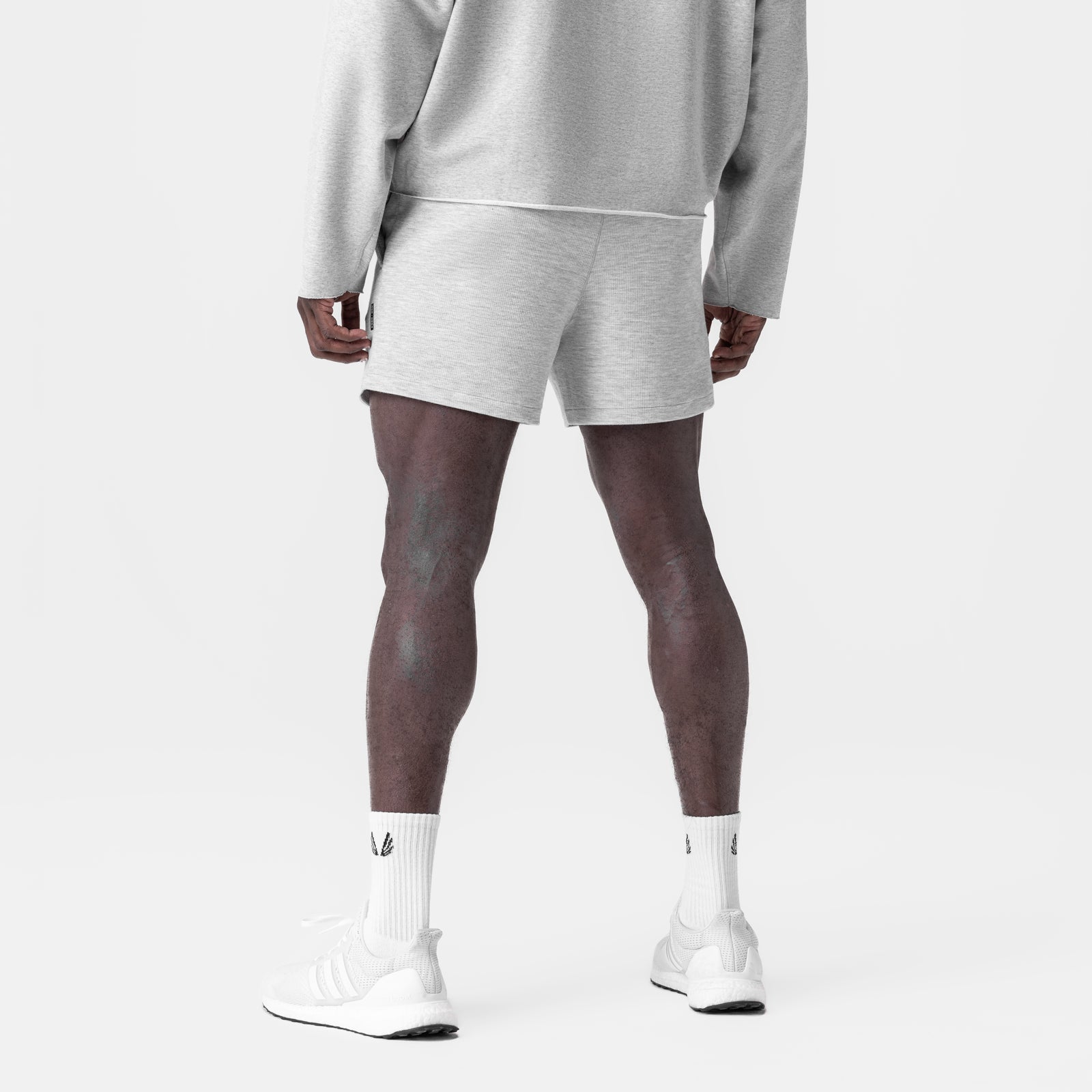 0954. Waffle Knit Sweat Short Heather Grey | ASRV discount