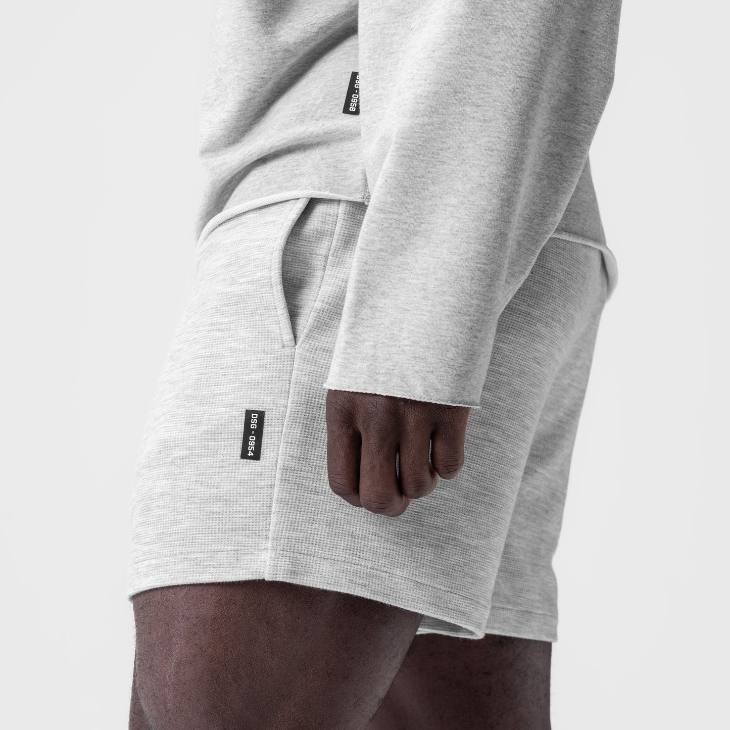 0954. Waffle Knit Sweat Short Heather Grey | ASRV discount