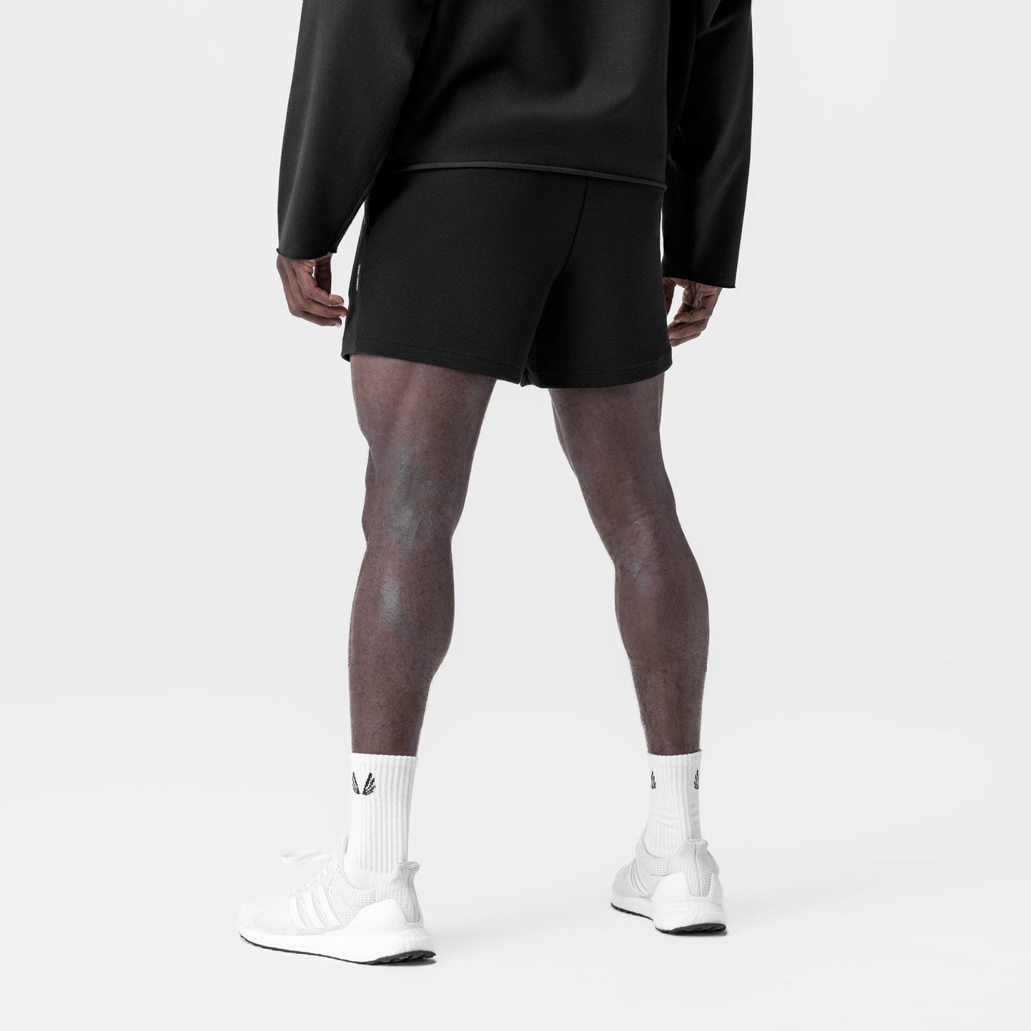 0954. Waffle Knit Sweat Short Black | ASRV Online