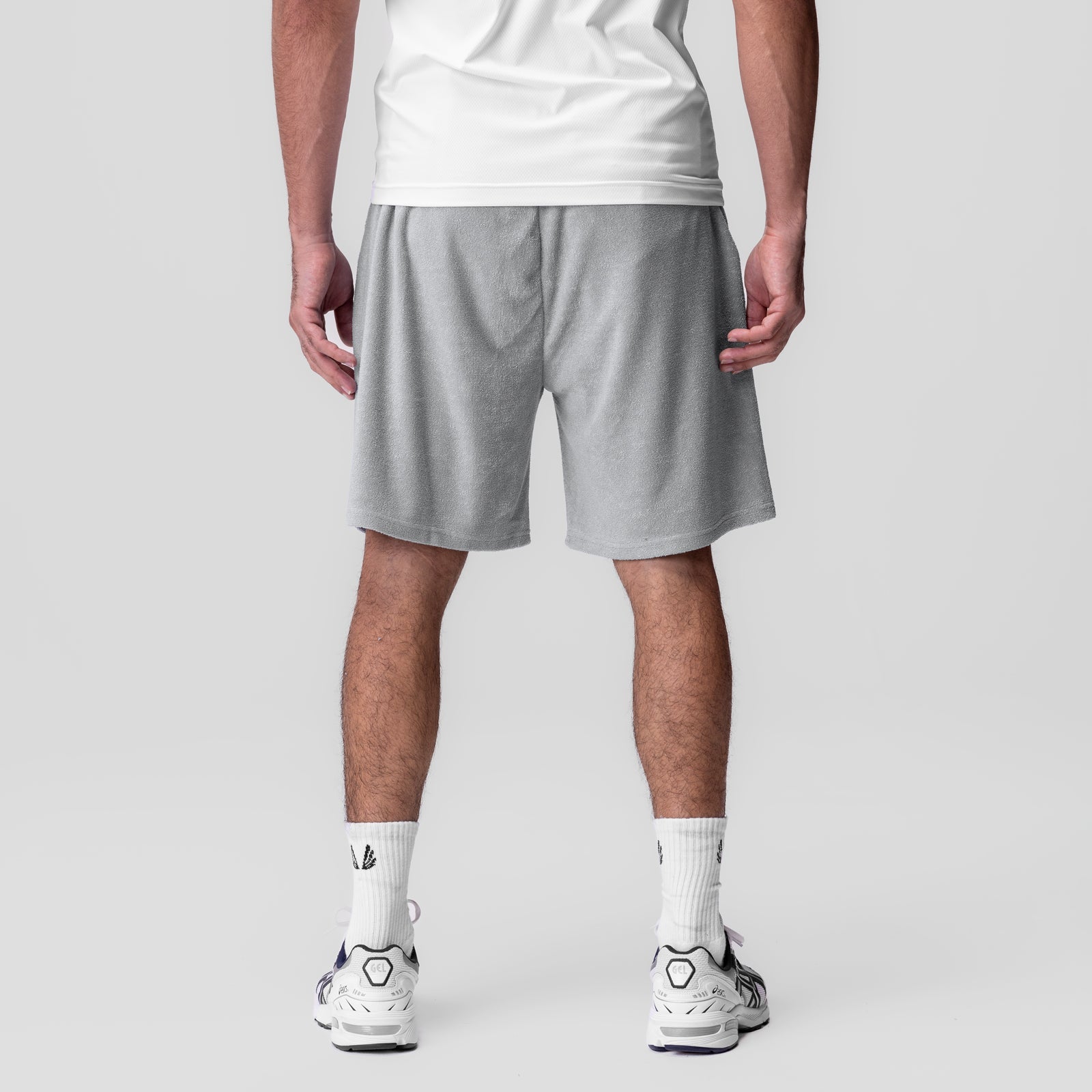 1094. Towel Terry Relaxed Short Heather Grey | ASRV sale