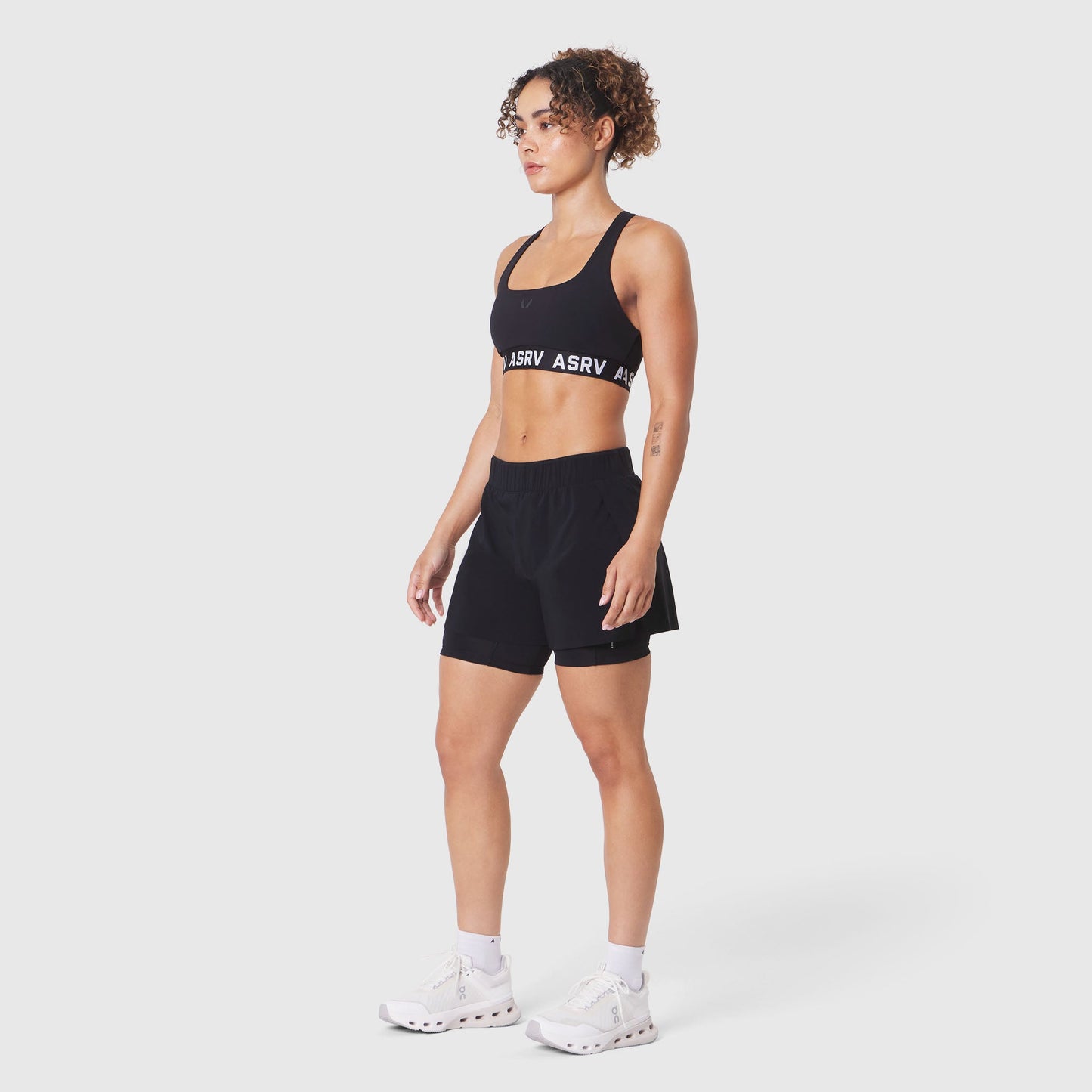 W083. LYCRA® ADAPTIV Racerback Sports Bra Black | ASRV on sale