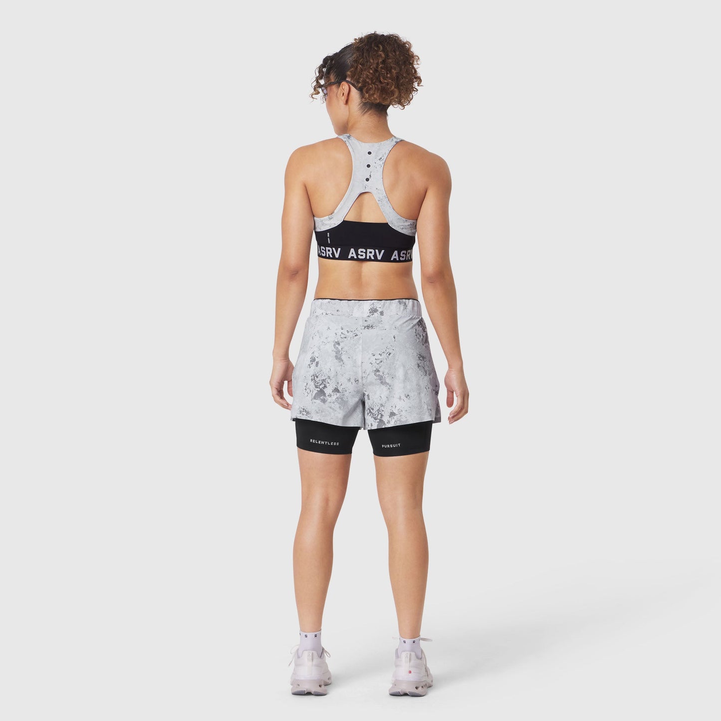W083. LYCRA® ADAPTIV Racerback Sports Bra Sedona Snow Camo | ASRV for sale
