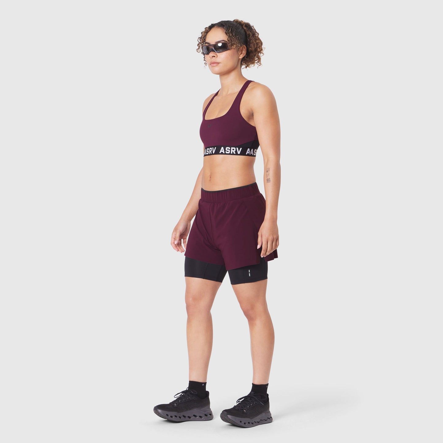 W083. LYCRA® ADAPTIV Racerback Sports Bra Merlot | ASRV discount