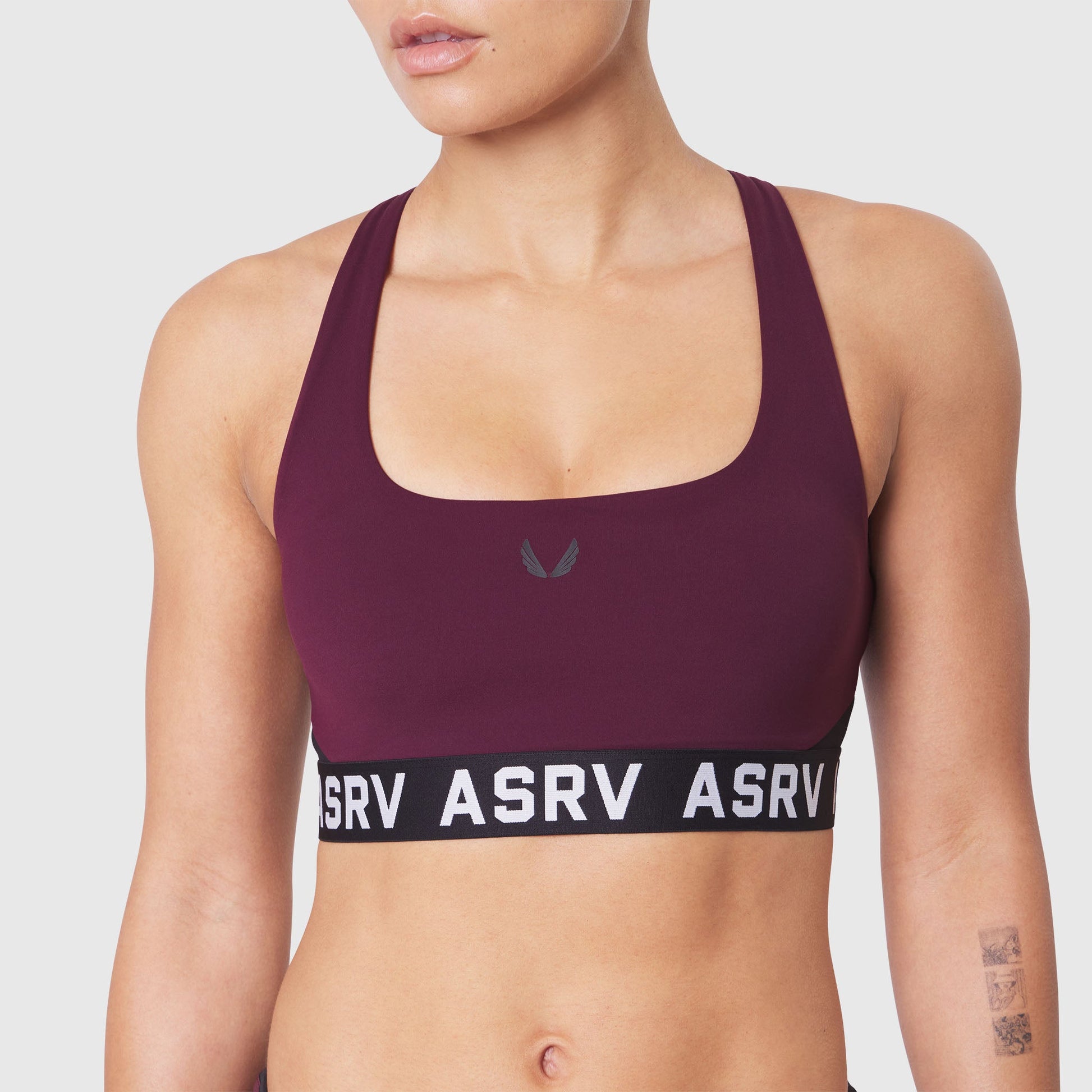 W083. LYCRA® ADAPTIV Racerback Sports Bra Merlot | ASRV discount