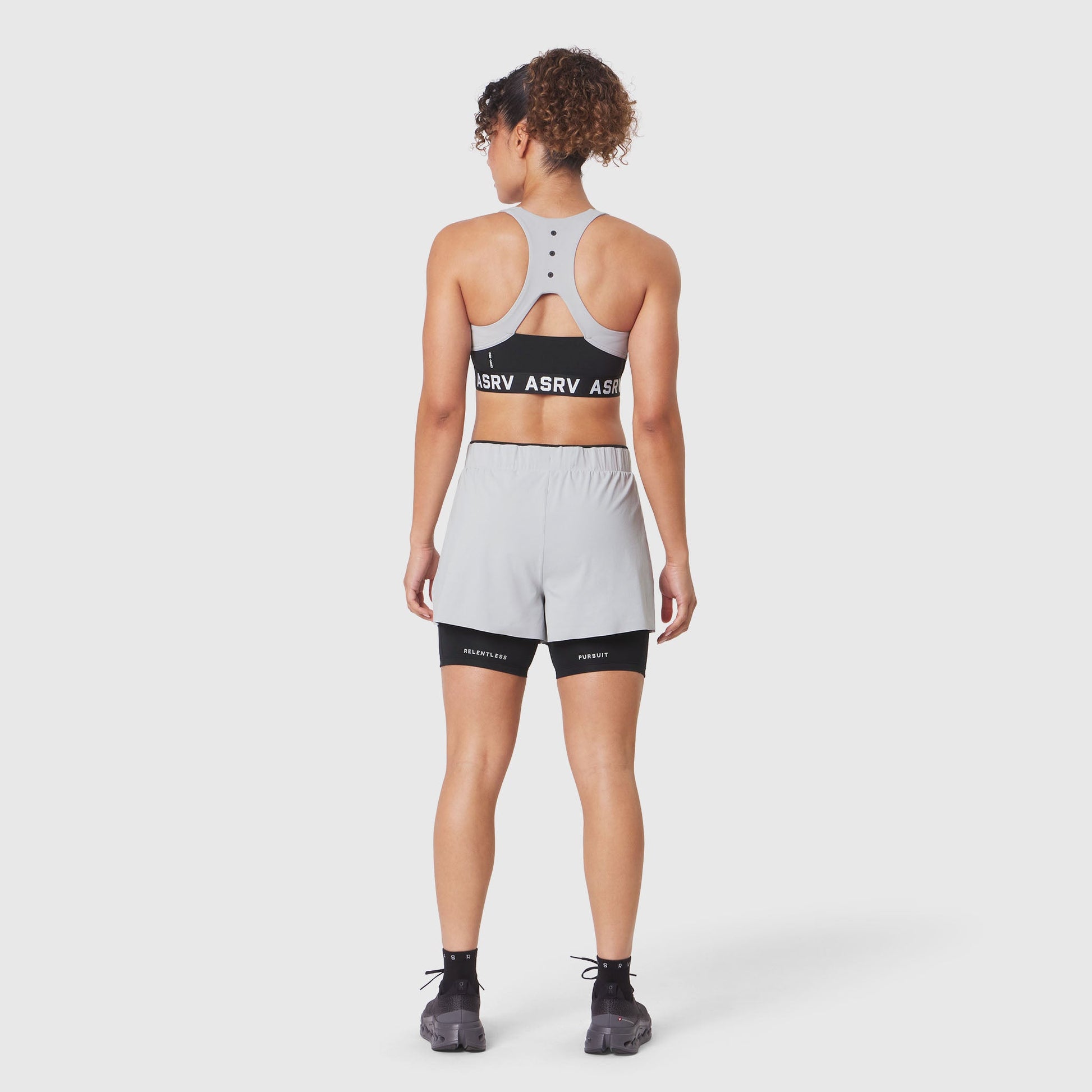 W083. LYCRA® ADAPTIV Racerback Sports Bra Slate Grey | ASRV Online