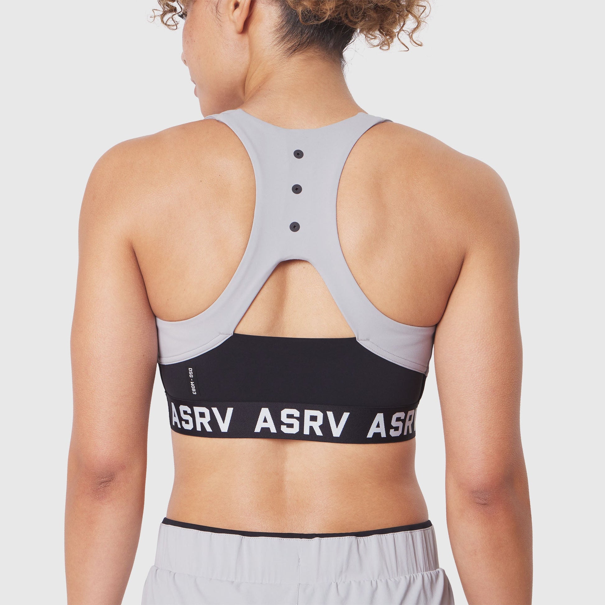 W083. LYCRA® ADAPTIV Racerback Sports Bra Slate Grey | ASRV Online