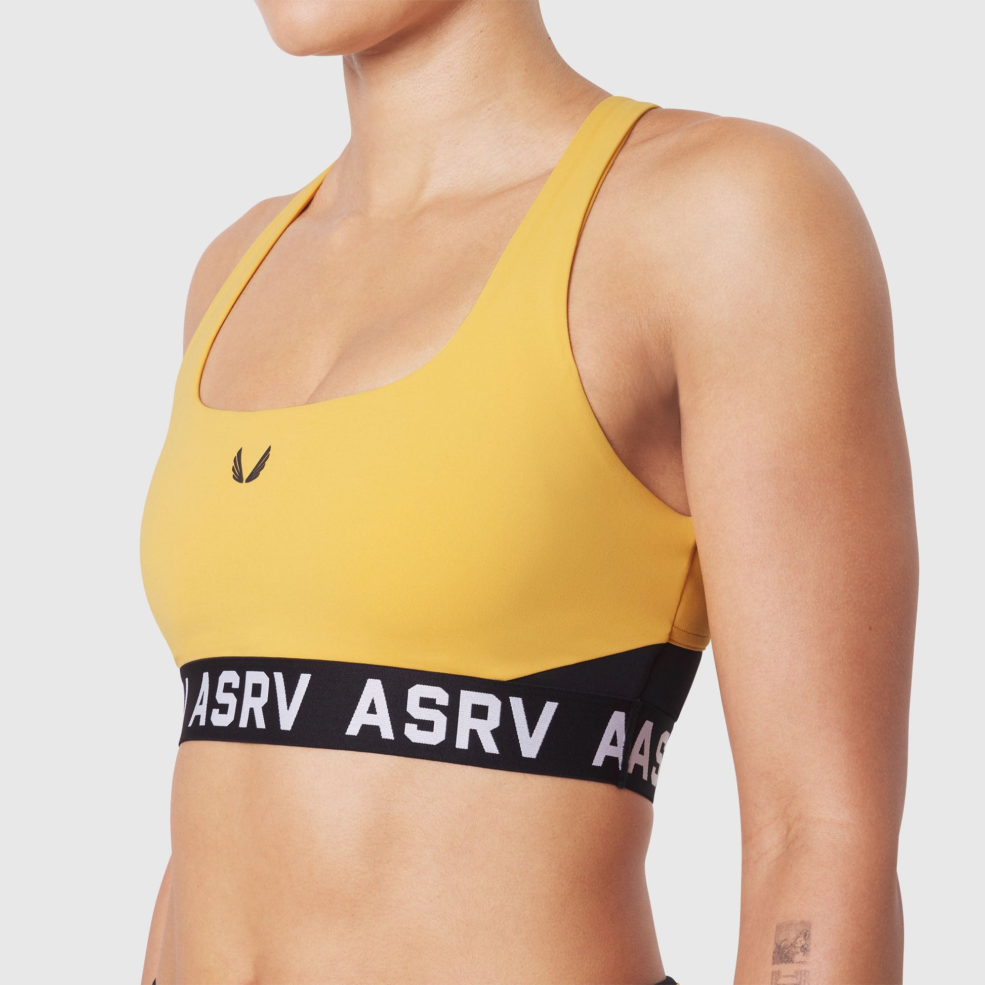 W083. LYCRA® ADAPTIV Racerback Sports Bra Amber | ASRV Discount