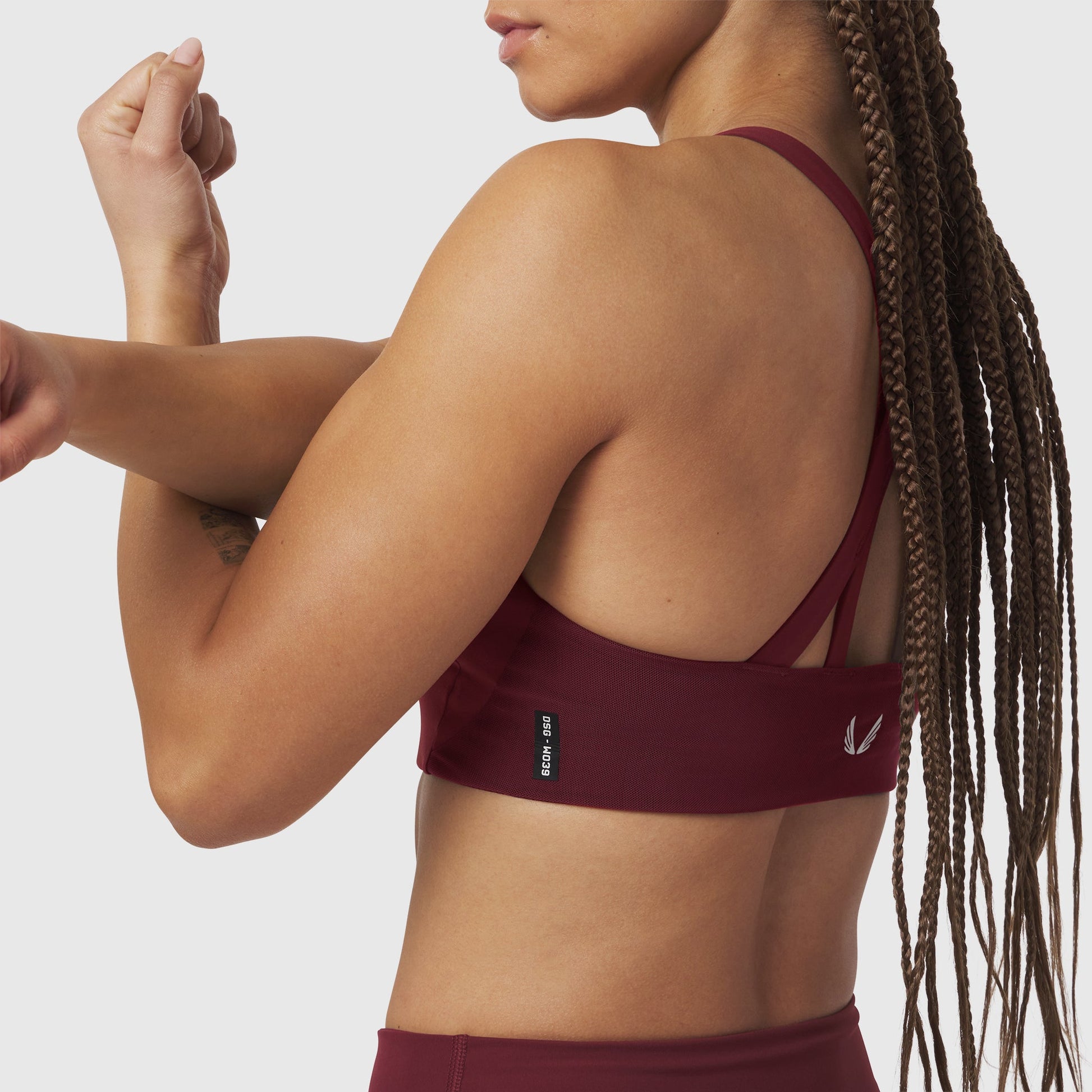 W039. LYCRA® Hybrid Sports Bra Crimson | ASRV for sale