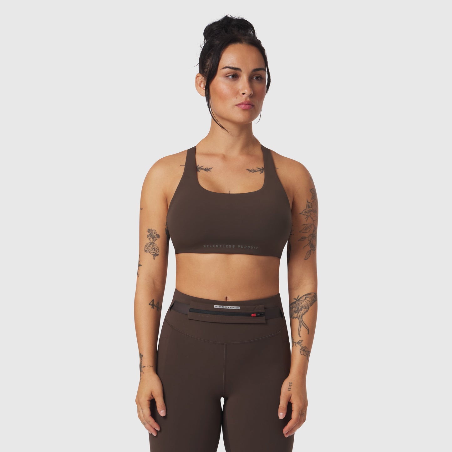 W039. LYCRA® Hybrid Sports Bra Dark Earth | ASRV discount
