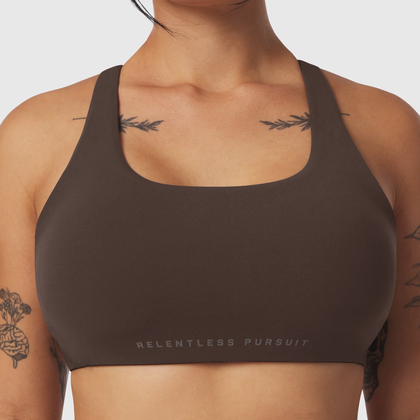W039. LYCRA® Hybrid Sports Bra Dark Earth | ASRV discount