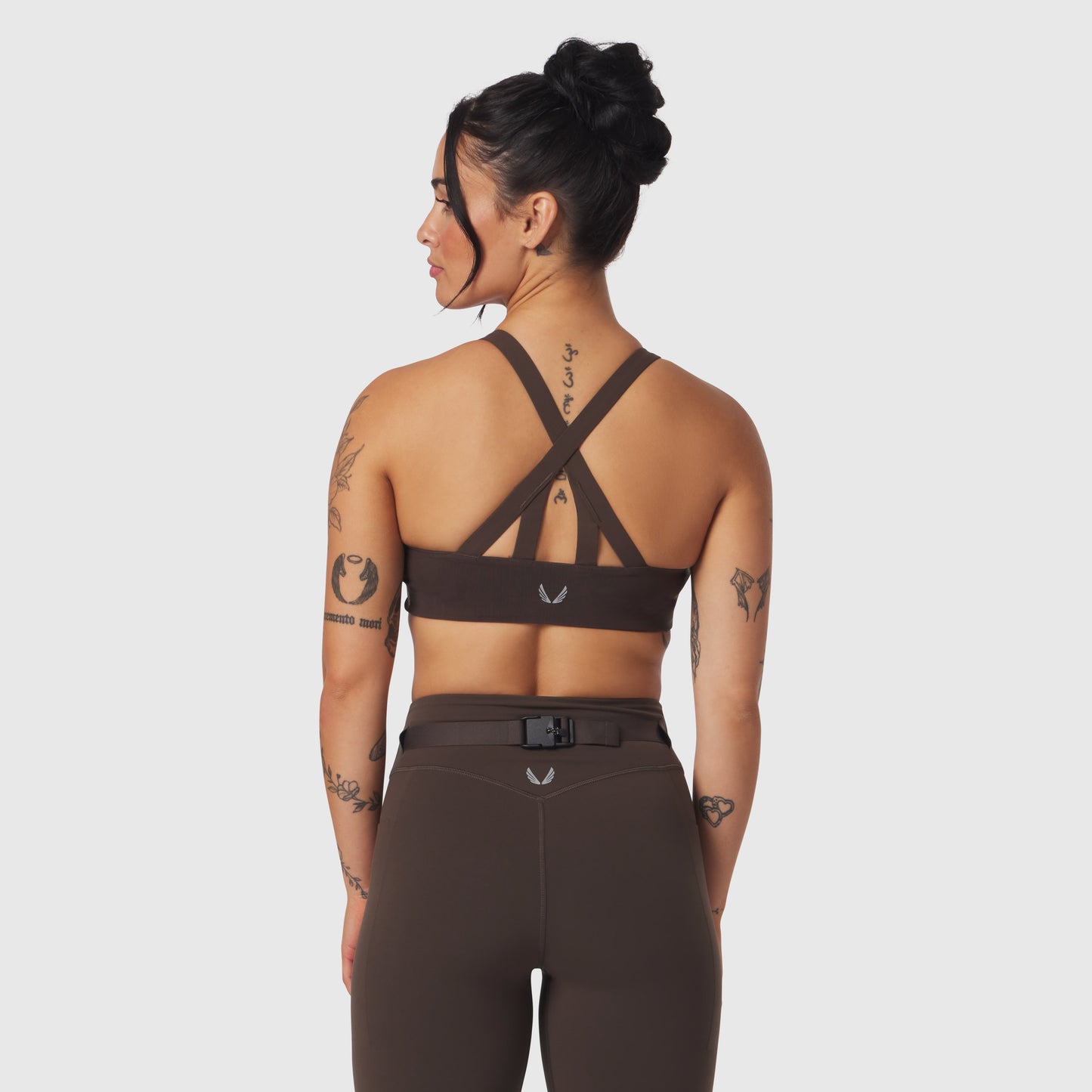 W039. LYCRA® Hybrid Sports Bra Dark Earth | ASRV discount