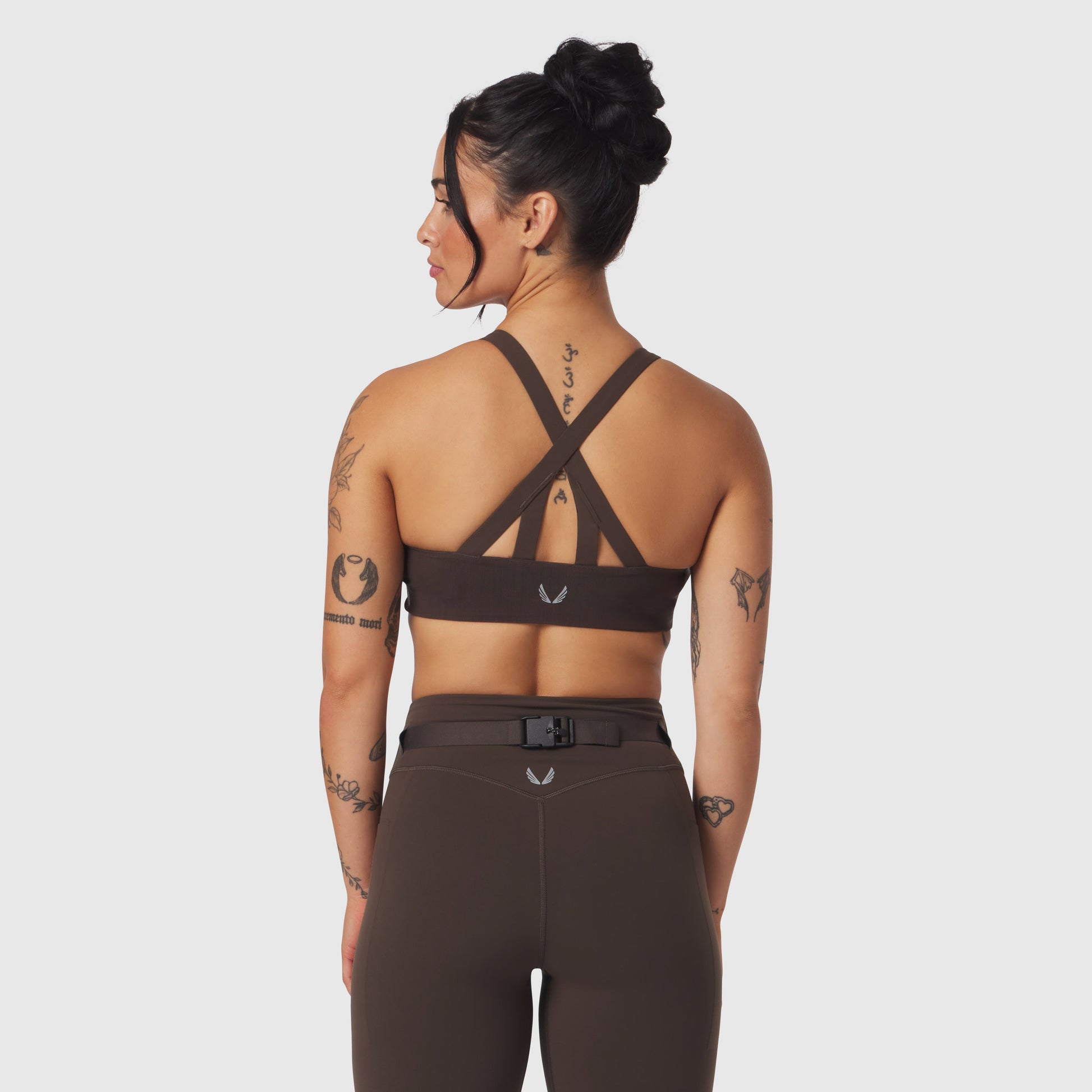 W039. LYCRA® Hybrid Sports Bra Dark Earth | ASRV discount